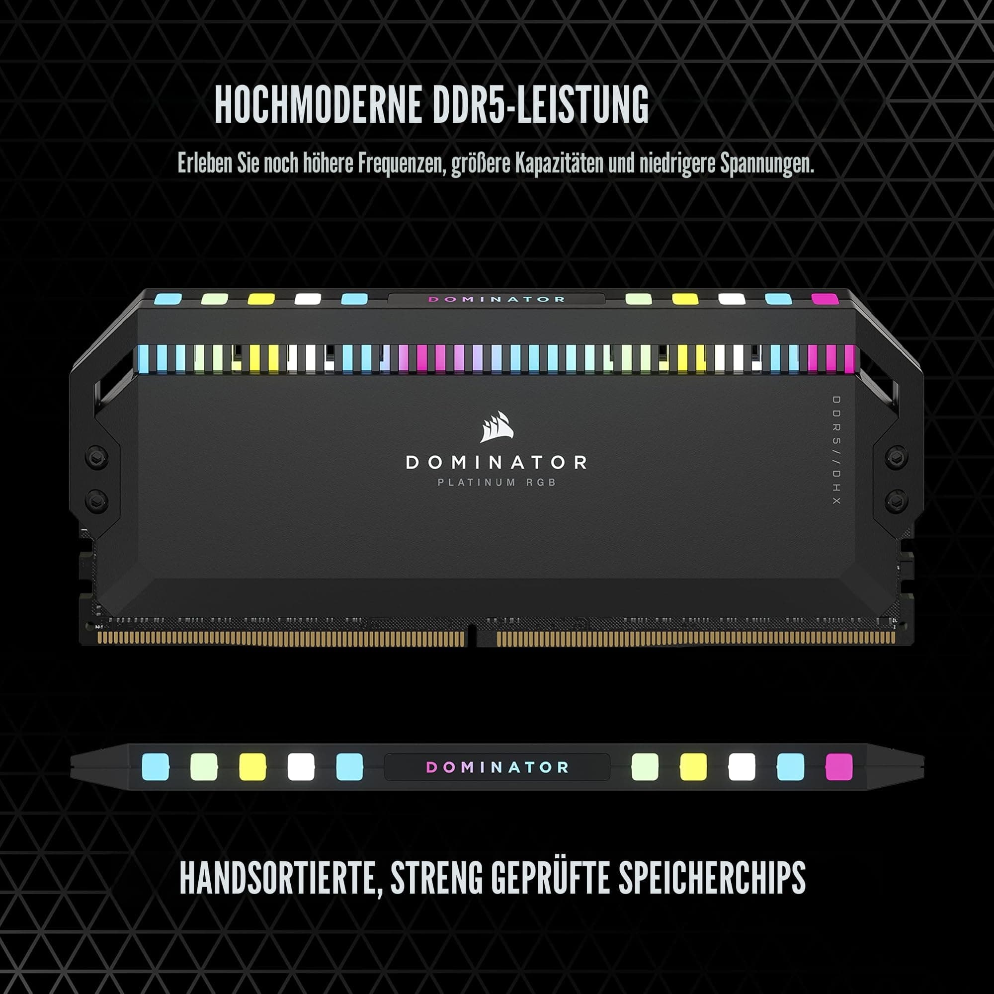 CORSAIR Dominator Platinum RGB DDR5 RAM 64GB (4x16GB) Bis zu 6400MHz CL32-40-40-84 1.40V Intel XMP 3.0 Desktop-Arbeitsspeicher – Schwarz (CMT64GX5M4B6400C32) Bild 5