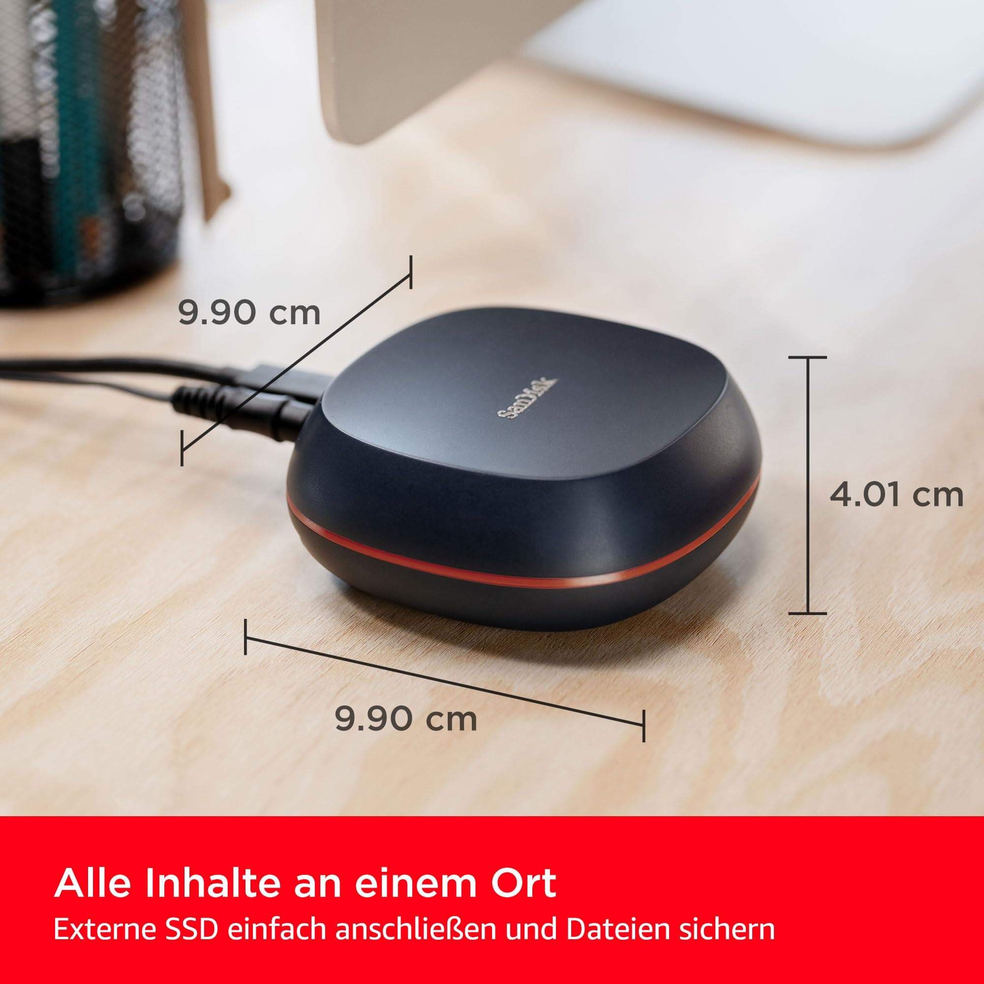 SanDisk Desk Drive SSD 4 TB (kompatibel mit Windows-Computer oder Macs, Desktop-Datensicherung, SSD-Geschwindigkeit, Lesegeschwindigkeiten bis zu 1.000 MB/s, exFAT formatiert, automatische Backups) Bild 3