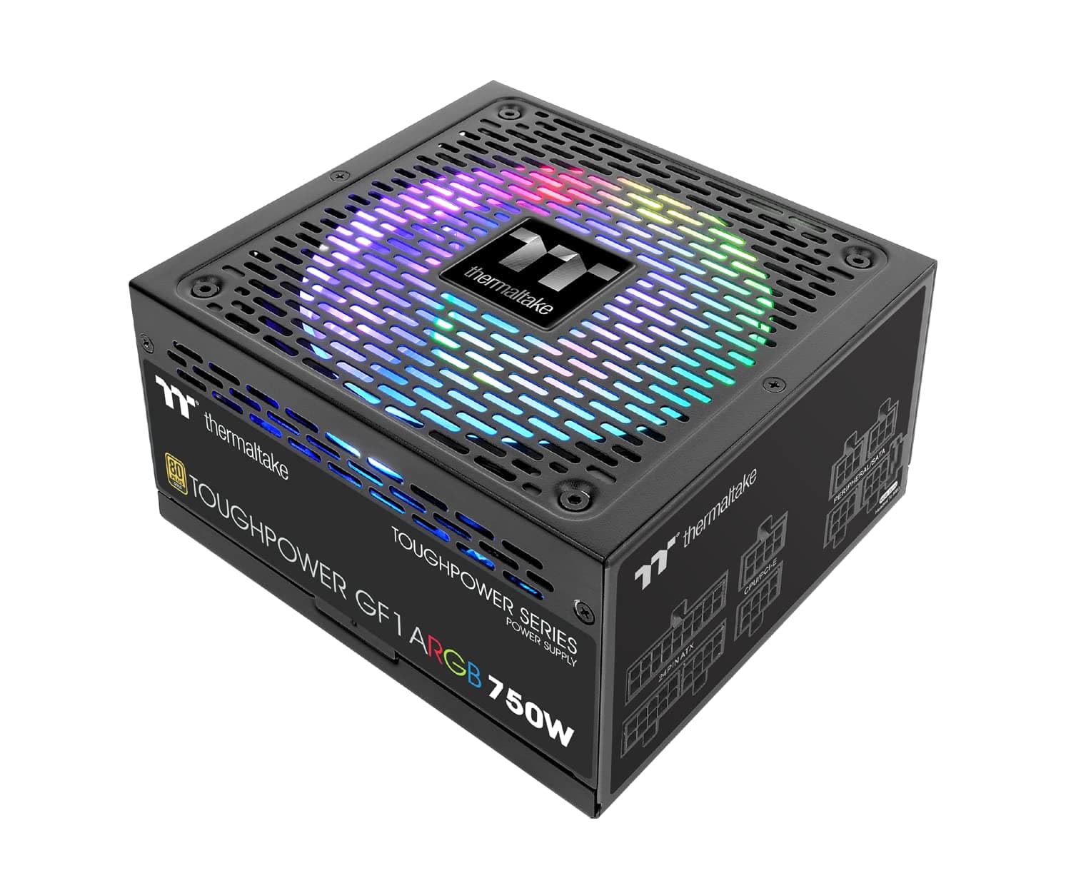 Thermaltake Toughpower GF1 ARGB 750W PC Netzteil | 80 Plus Gold | Vollmodular ATX | Riing Duo 140mm ARGB Lüfter | Smart Zero Fan (sehr leise)
