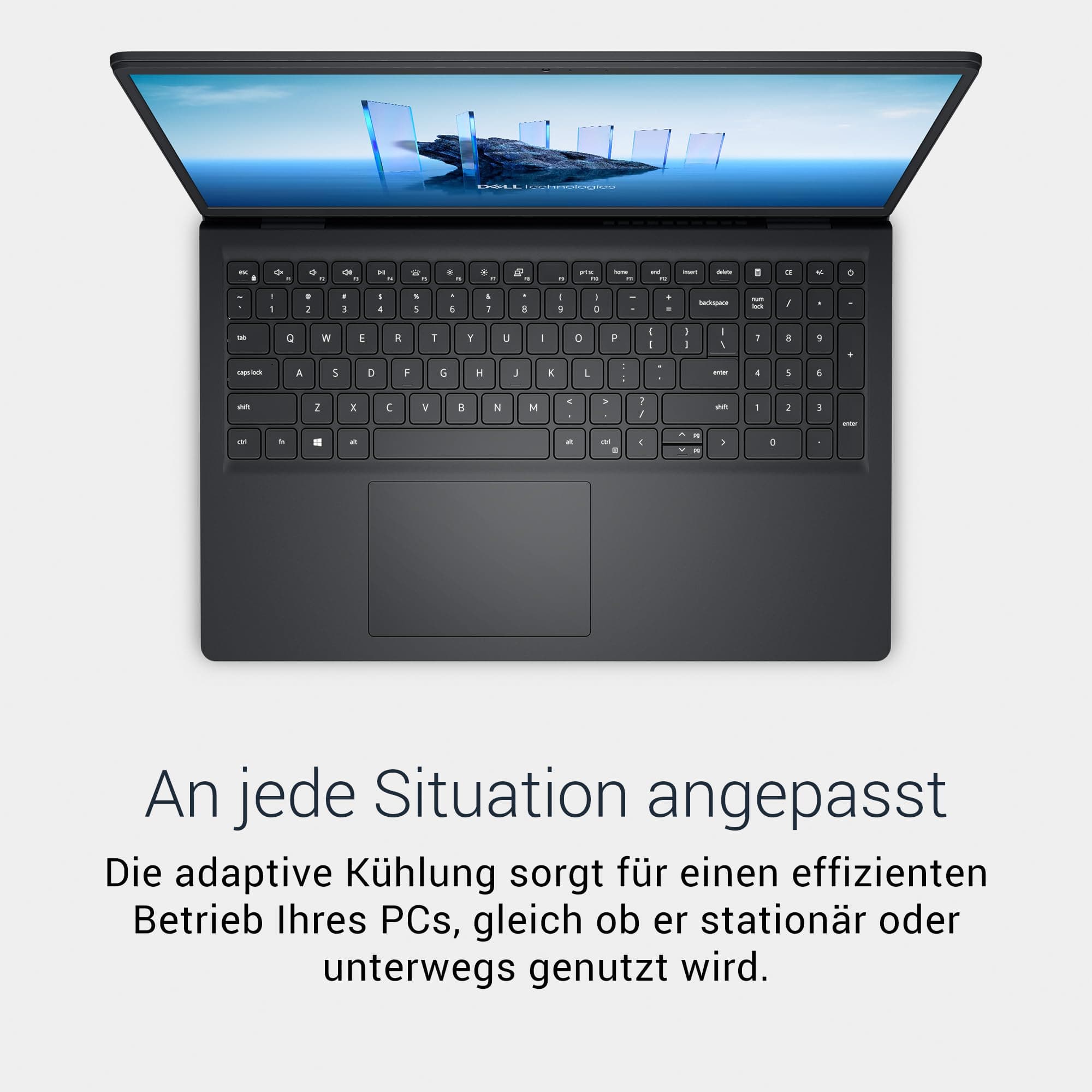 Dell 15 Laptop DC15250 15.6" FHD (1920 x 1080) 120Hz, Intel Core i7-1355U, Intel UHD Graphics, 16GB DDR4 RAM, 512GB SSD, Windows 11 Home, QWERTZ Backlit Keyboard - Black Core i7-1355U 16 GB 512GB SSD Bild 4