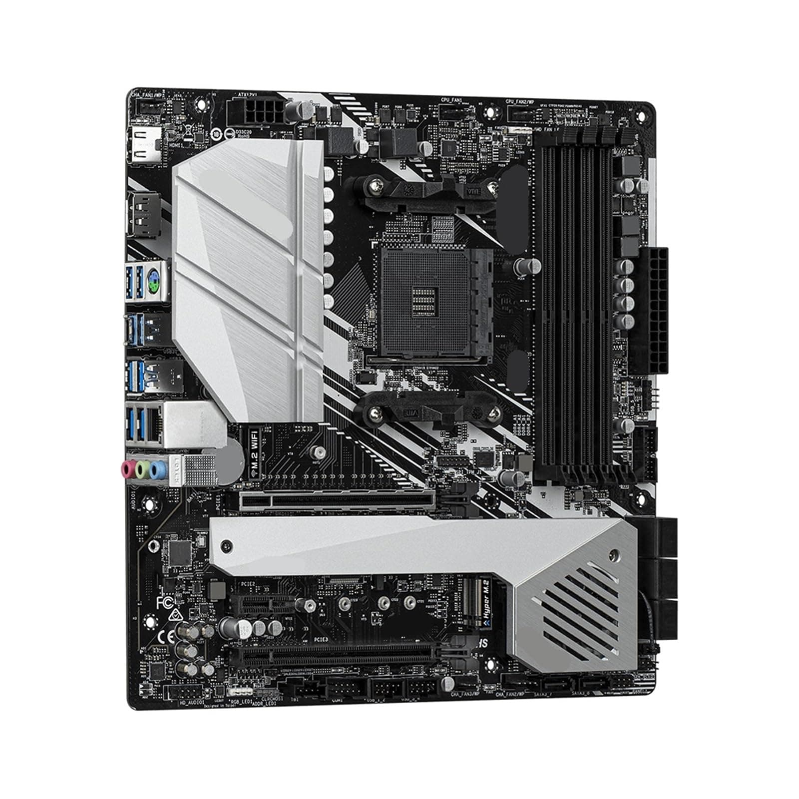 for X570 Motherboard Set Kit Mit Ryzen 5 5500 CPU X570M Pro4 4xDDR4 M.2 NVME HDMI RGB USB MATX AM4 Board for ASRock, Replacement Part Motherboards