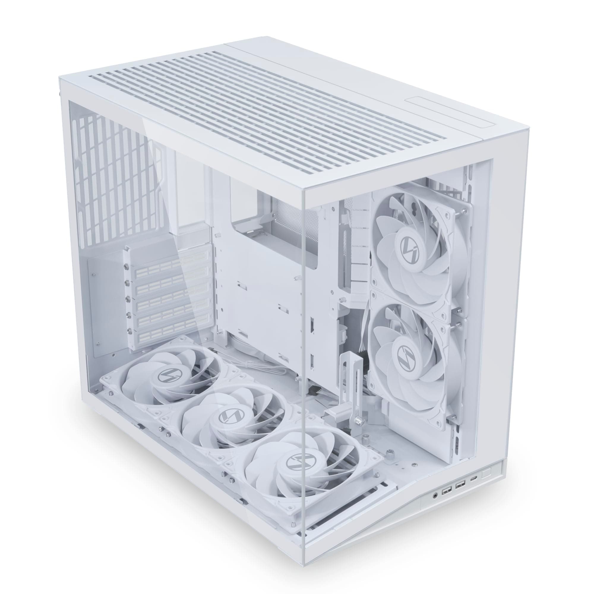 Lian Li O11 Dynamic Mini V2 Flow PC-Gehäuse Weiß | Kompakter ATX Midi-Tower mit Zwei-Kammer-Design, Tempered Glass und modularem Aufbau - 5 Lüfter vorinstalliert mit Lüftern Weiß Bild 5
