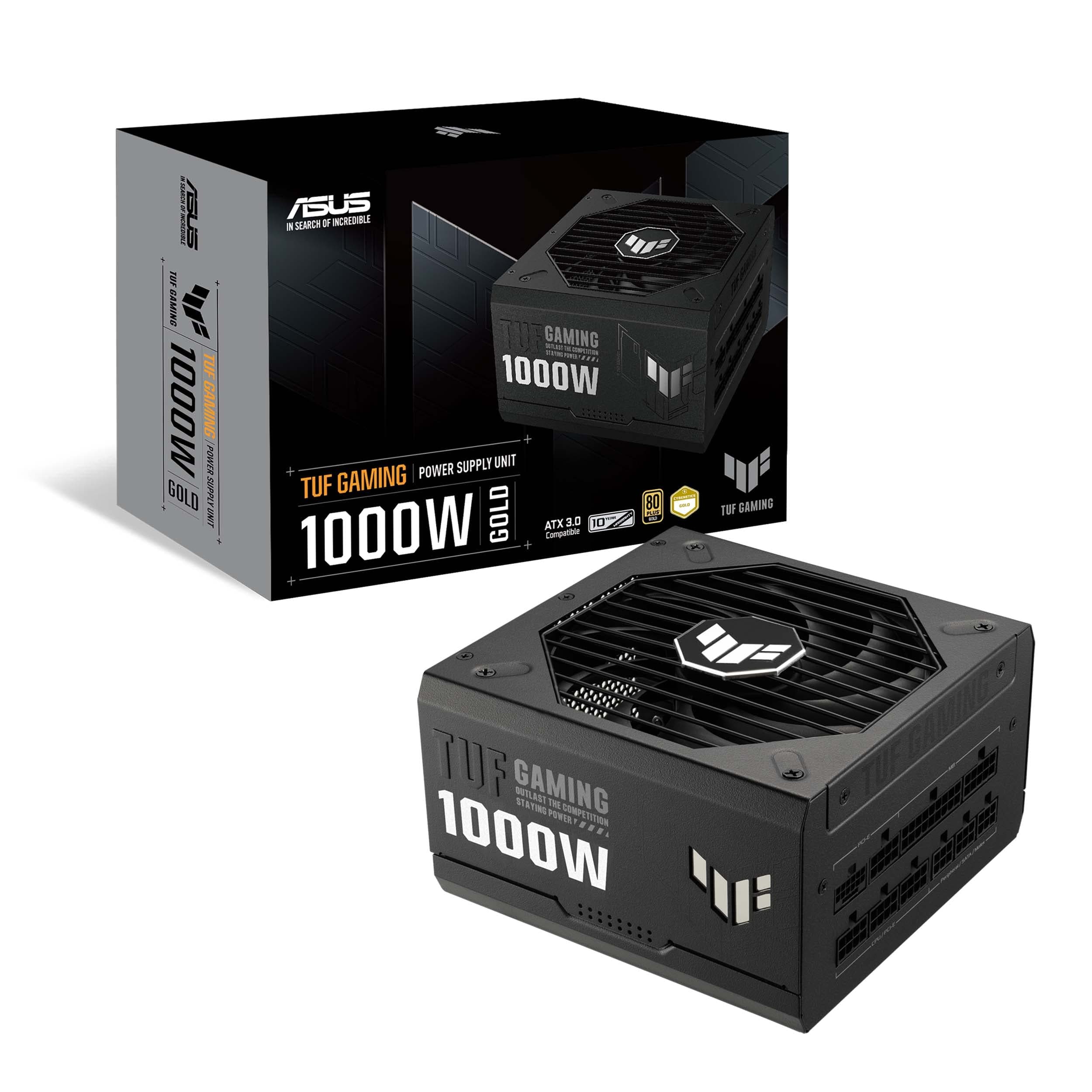 Asus Netzteil TUF Gaming 1000W Gold 80 Plus, 5 SATA-Anschlüsse, 4 Molex-Steckverbinder, Eingangsspannung 100-240V, 20+4 Pin ATX Bild 2