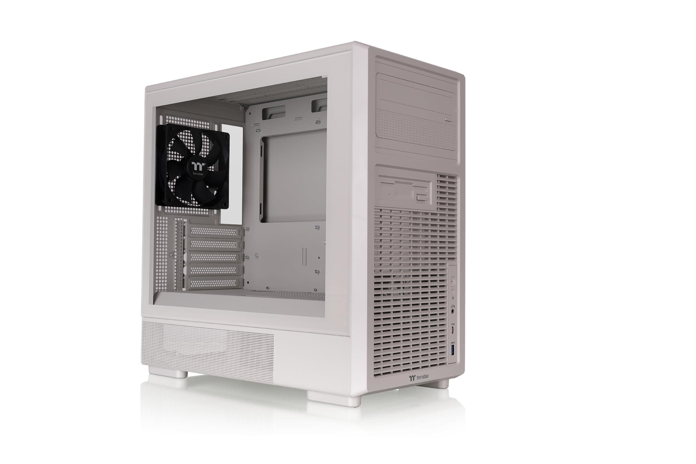 Thermaltake Retro 260 TG Micro Tower | M‑ATX Gehäuse | Retro‑Frontpanel | 4‑mm Tempered Glass | Bis zu 280‑mm AIO Support | Platz für 9× 120‑mm Lüfter | USB‑C | Beige