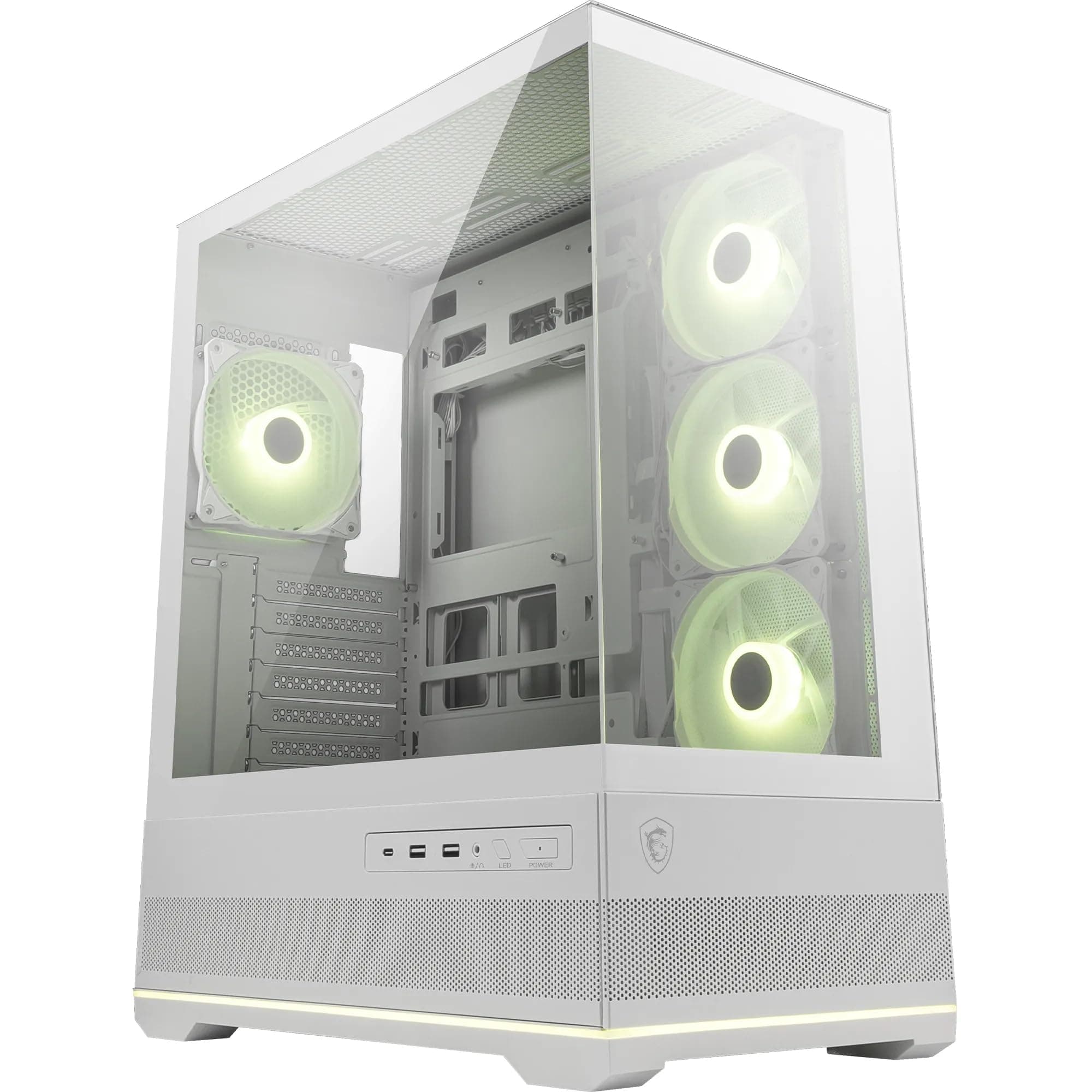 MSI MAG PANO 110R PZ Weiß – Mid-Tower-Gaming-PC-Gehäuse – Unterstützt GPUs mit Einer Länge von bis zu 400 mm, herausnehmbare Staubfilter, USB 20 Gbit/s (Typ C), Back-Connect-ATX- und Micro-ATX Bild 2