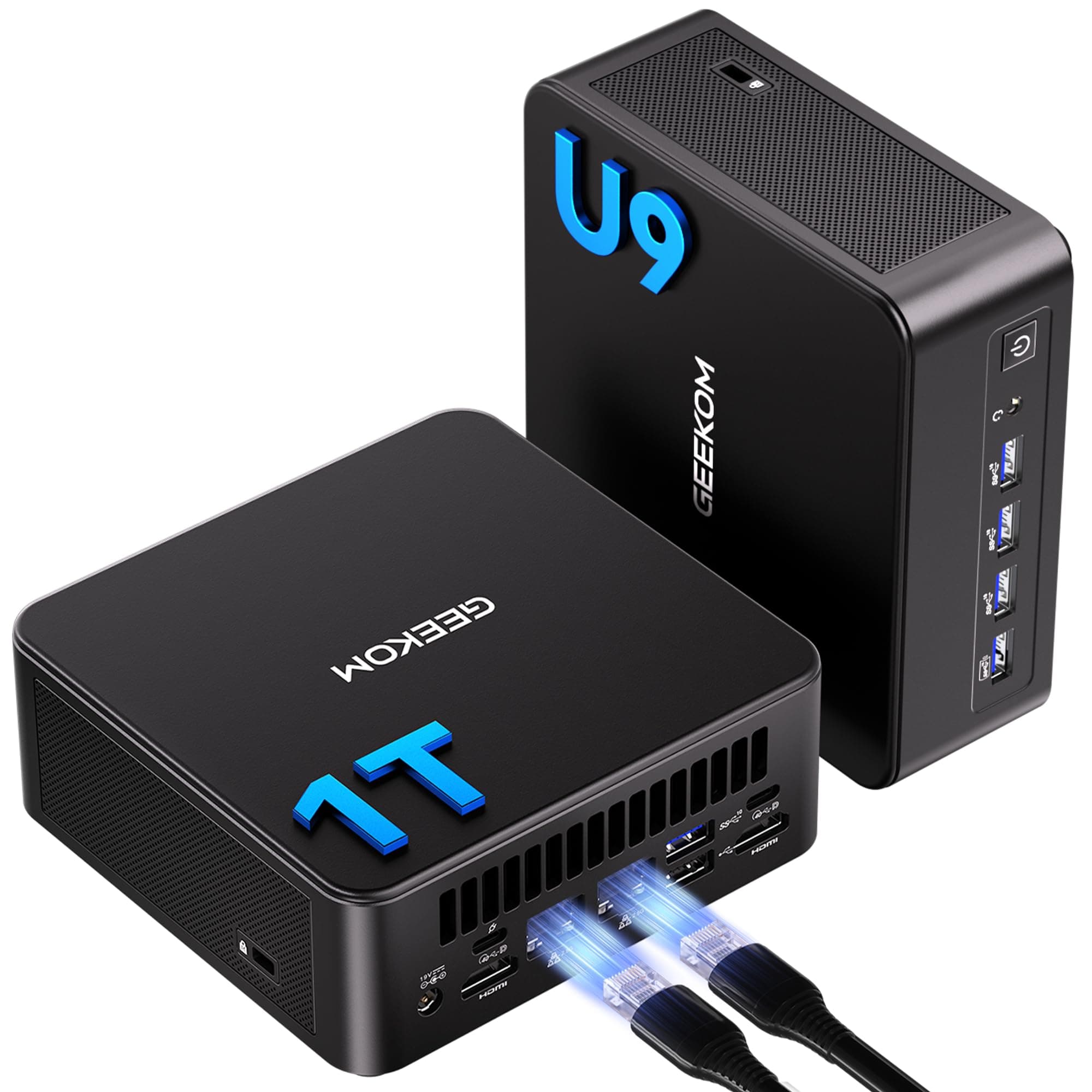 GEEKOM AI Mini PC IT13 Max[3 Jahre Garantie] mit Intel U9-185H, DDR5 RAM(Max. 128GB) & 1TB SSD(bis zu 4TB), Mini PC Windows 11 Pro mit Intel Arc Grafik, Dual 2.5G LAN, 2× USB4(20Gbps), WiFi 7, 8K IT13 MAX U9(16 GB + 1 TB)