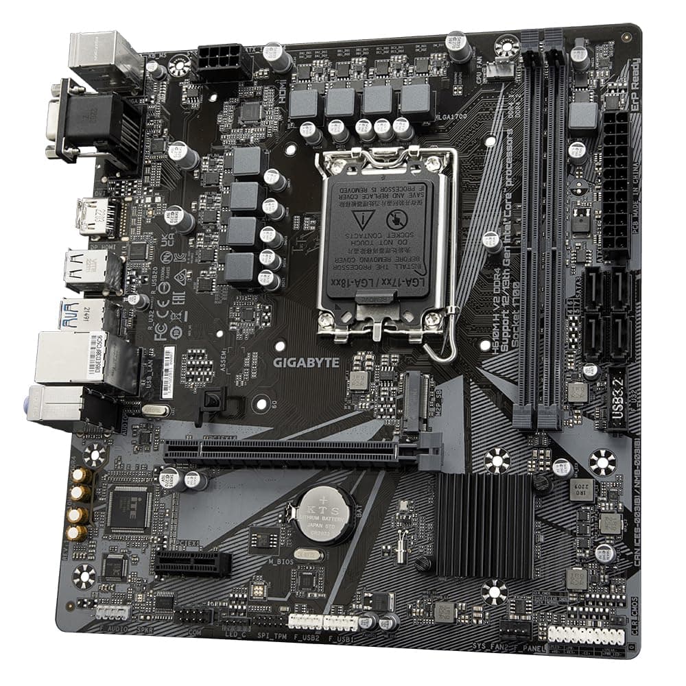 GIGABYTE H610M H V2 DDR4 Mainboard - Unterstützt Intel Core Prozessoren 14th CPUs, 6+1+1 Hybrid Digital VRM, up to 3200MHz DDR4 (OC), 1xPCIe 3.0 M.2, GbE LAN, USB 3.2 Gen 1 Bild 7