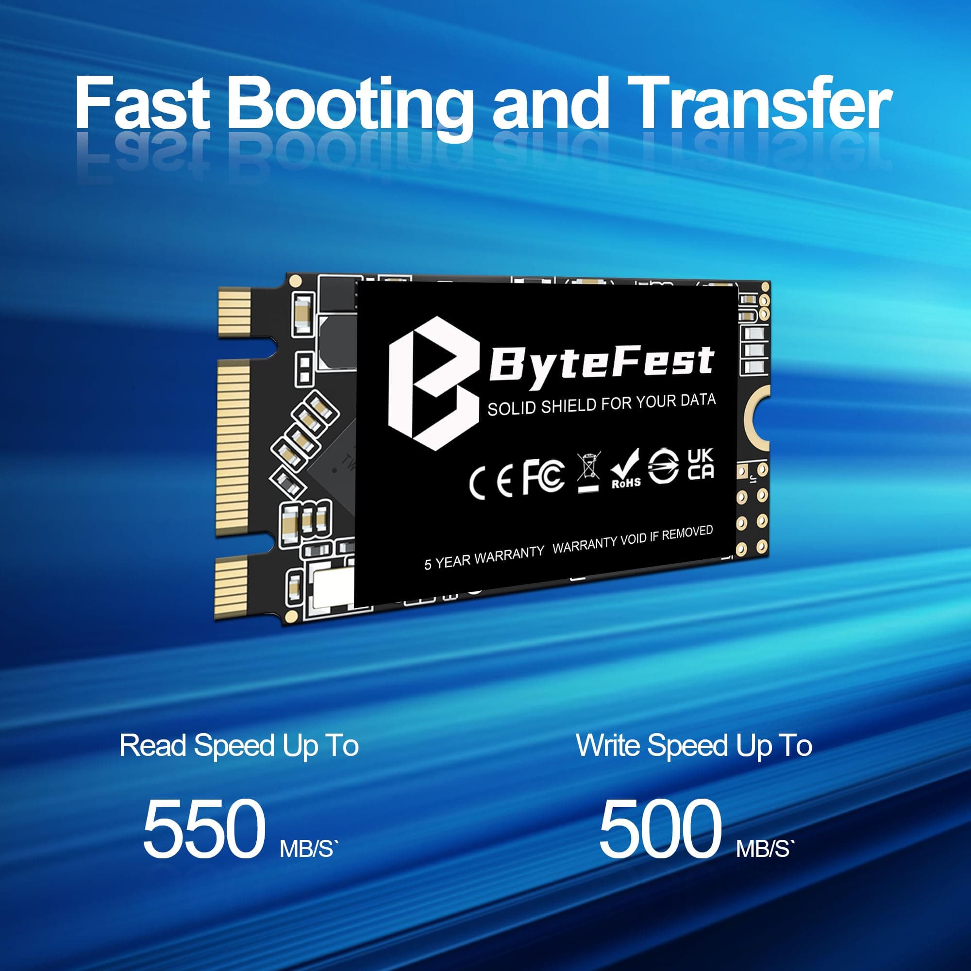 SSD 1TB M.2 2242 NGFF SATA III Interne SSD Festplatte für Schnelle Datenübertragung, Lesen bis zu 550MB/s, B+M Key (22x42mm) 1TB M.2 2242 NGFF SSD Bild 3