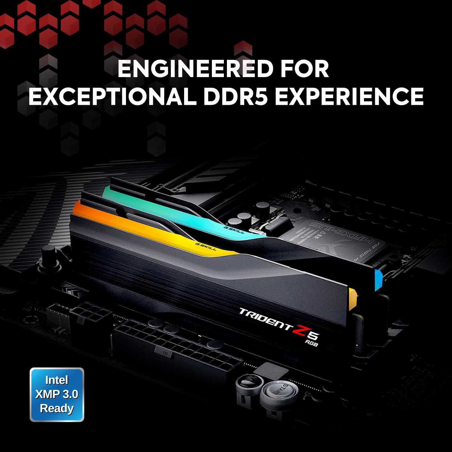 G.Skill Trident Z5 RGB Series (Intel XMP) 32GB (2X 16GB) 288-pin SDRAM DDR5 7200 CL34-45-45-115 1,40V Dual Channel Desktop Memory F5-7200J3445G16GX2-TZ5R. K (Matt B) Lack Bild 3