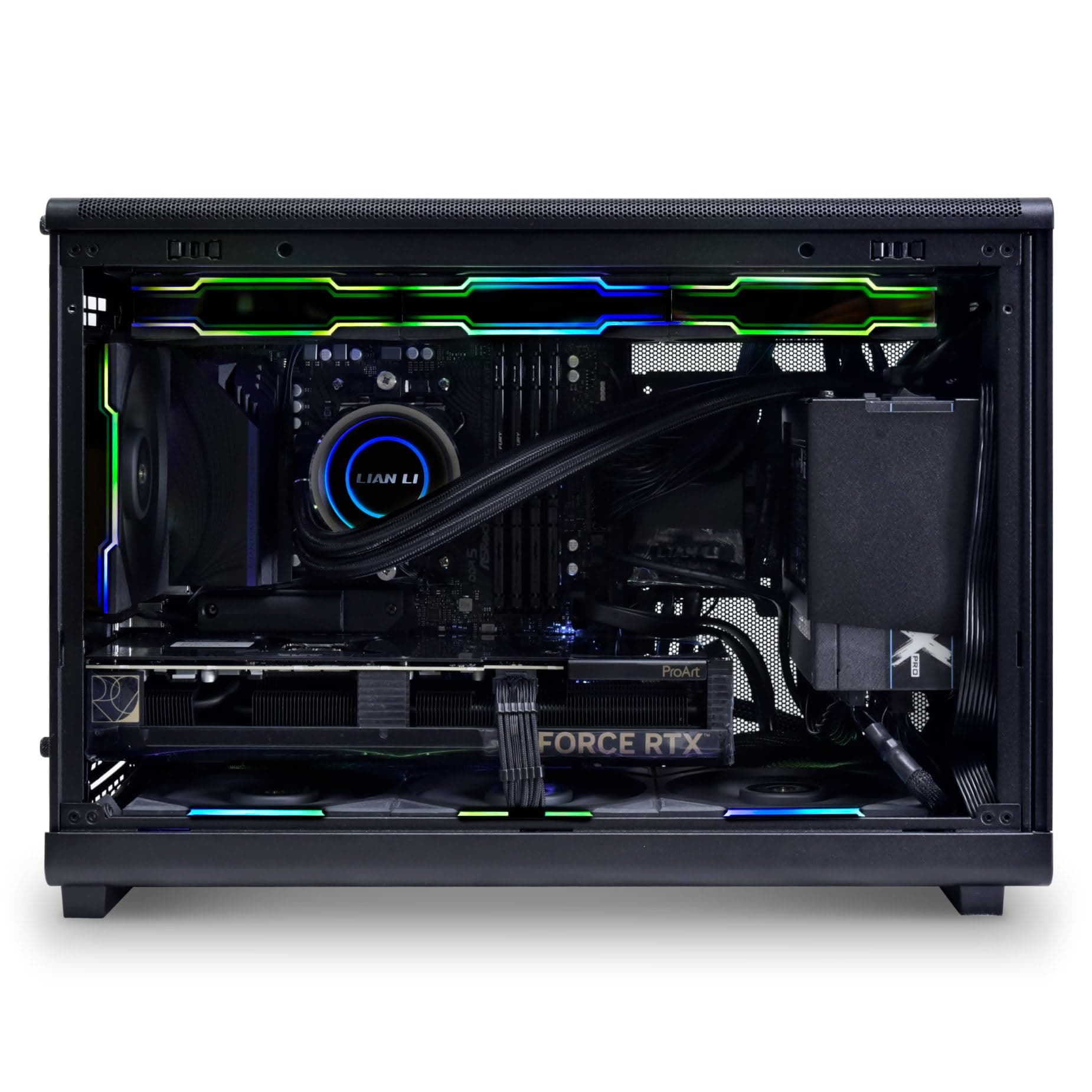 Lian Li DAN Cases A3-mATX Wood Edition PC-Gehäuse, Micro-ATX, Tempered Glass, Walnuss-Holz, schwarz Walnuss Schwarz Hartglas Bild 7