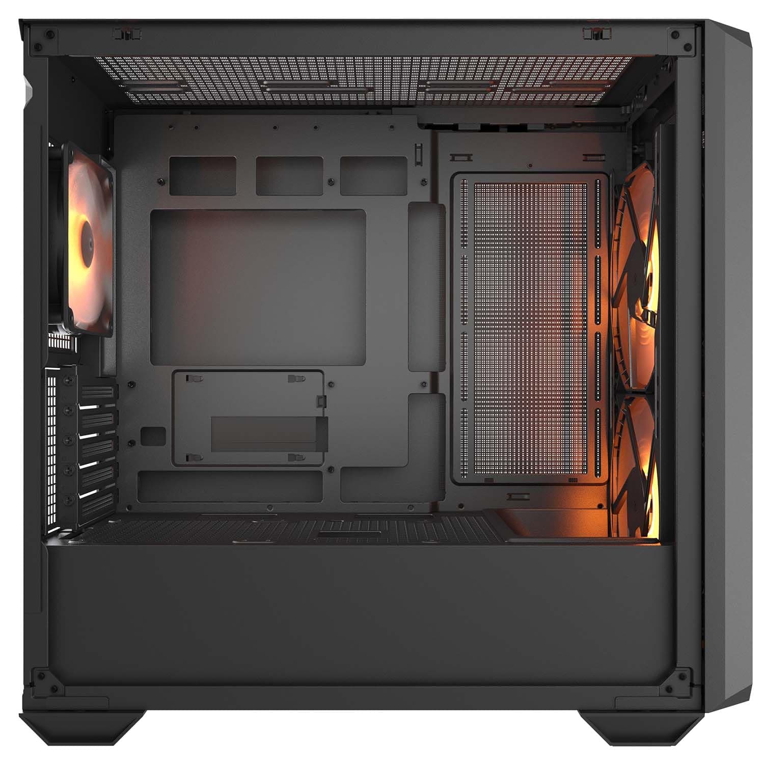 Cougar MX600 Mini-RGB-Mini-Turm-Gehäuse, 2 x 160 mm PWM Kühlungslüfter, erweiterbar auf insgesamt 10 Lüfter, geneigte Luftstromrampe, Heizkörperhalterung Bild 7
