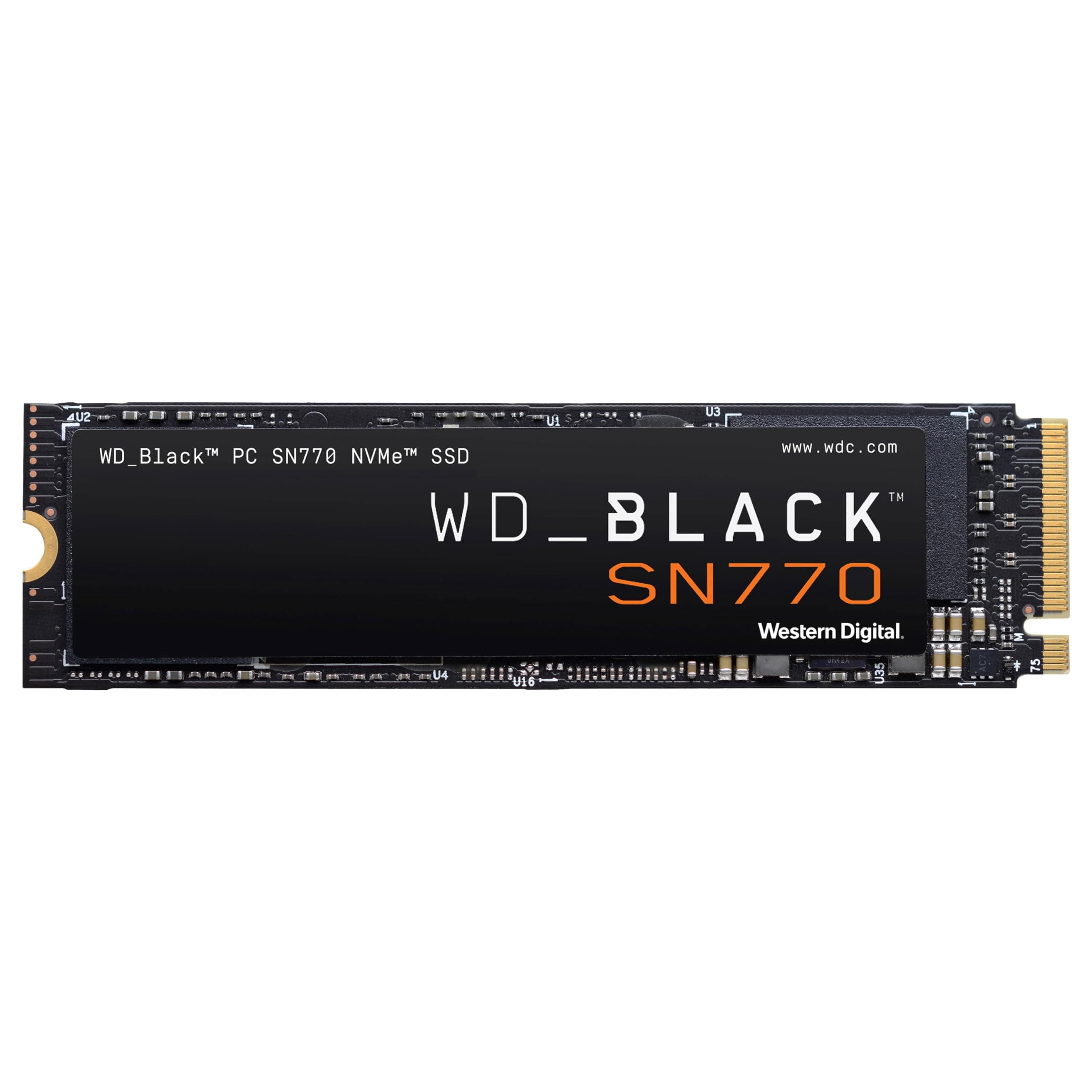 WD_BLACK SN770 NVMe SSD 250 GB (High-Performance NVMe SSD, Gaming SSD, PCIe Gen4, M.2 2280, Lesen 4.000 MB/s, Schreiben 2.000 MB/s) Schwarz 250 GB Bis zu 5.150 MB/s M.2 2280