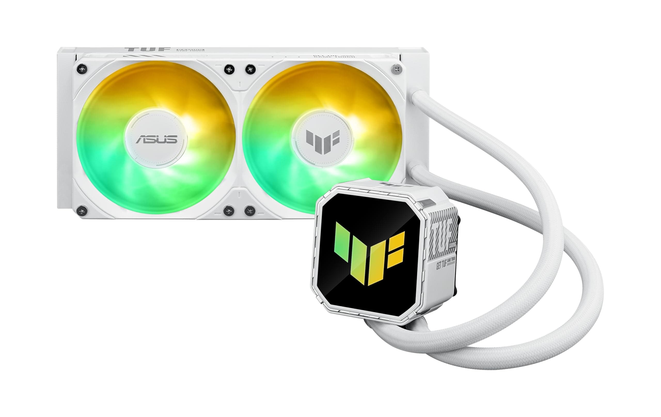 ASUS TUF Gaming LC III 240 ARGB White All-in-One-Flüssig-CPU Wasserkühlung (zwei vorinstallierte Lüfter, Aura ARGB, 400-mm Schläuche, für Intel LGA 1851, 1700, 1200 und AMD AM5 und AM4 Sockel, Weiß) Bild 2