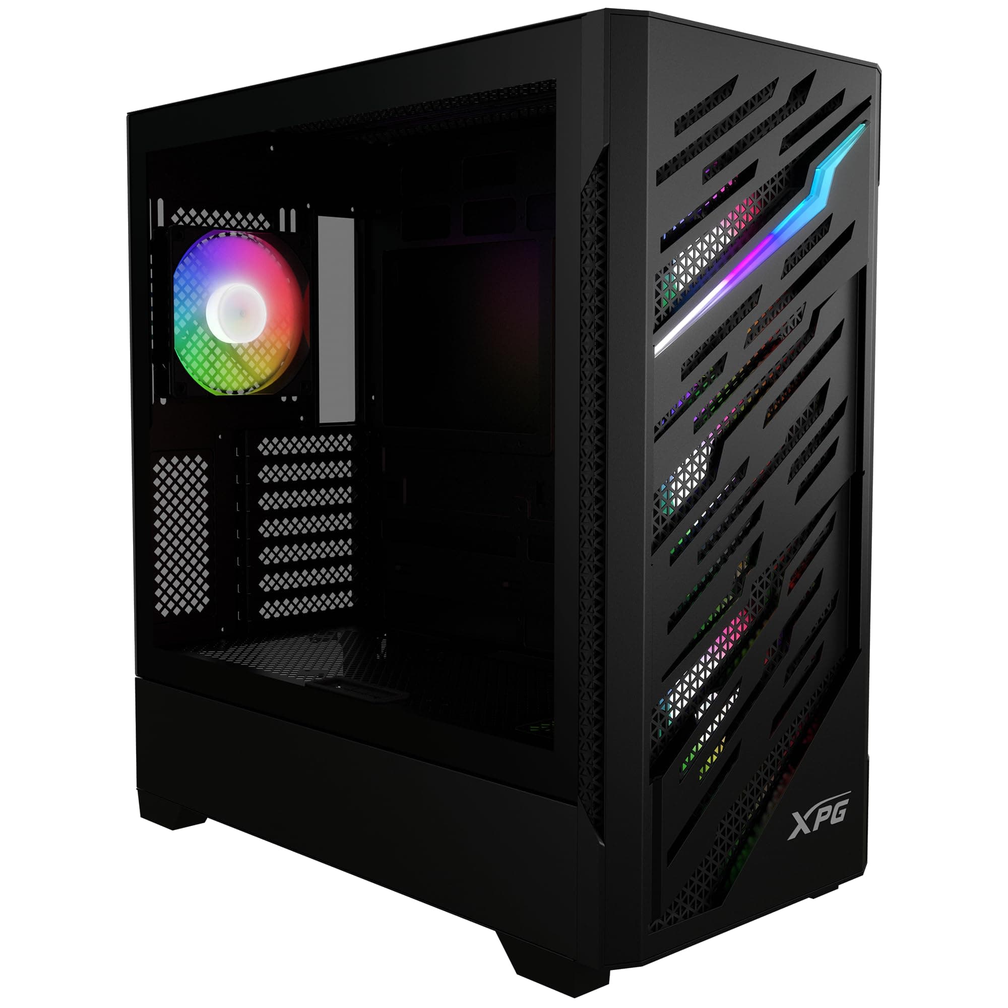 XPG STARKER AIR BTF, Mid-Tower-Airflow PC-Gehäuse, 4 vorinstallierte 120mm RGB Lüfter, gehärtete Glasschreibe, 360mm Radiatoren Bild 2