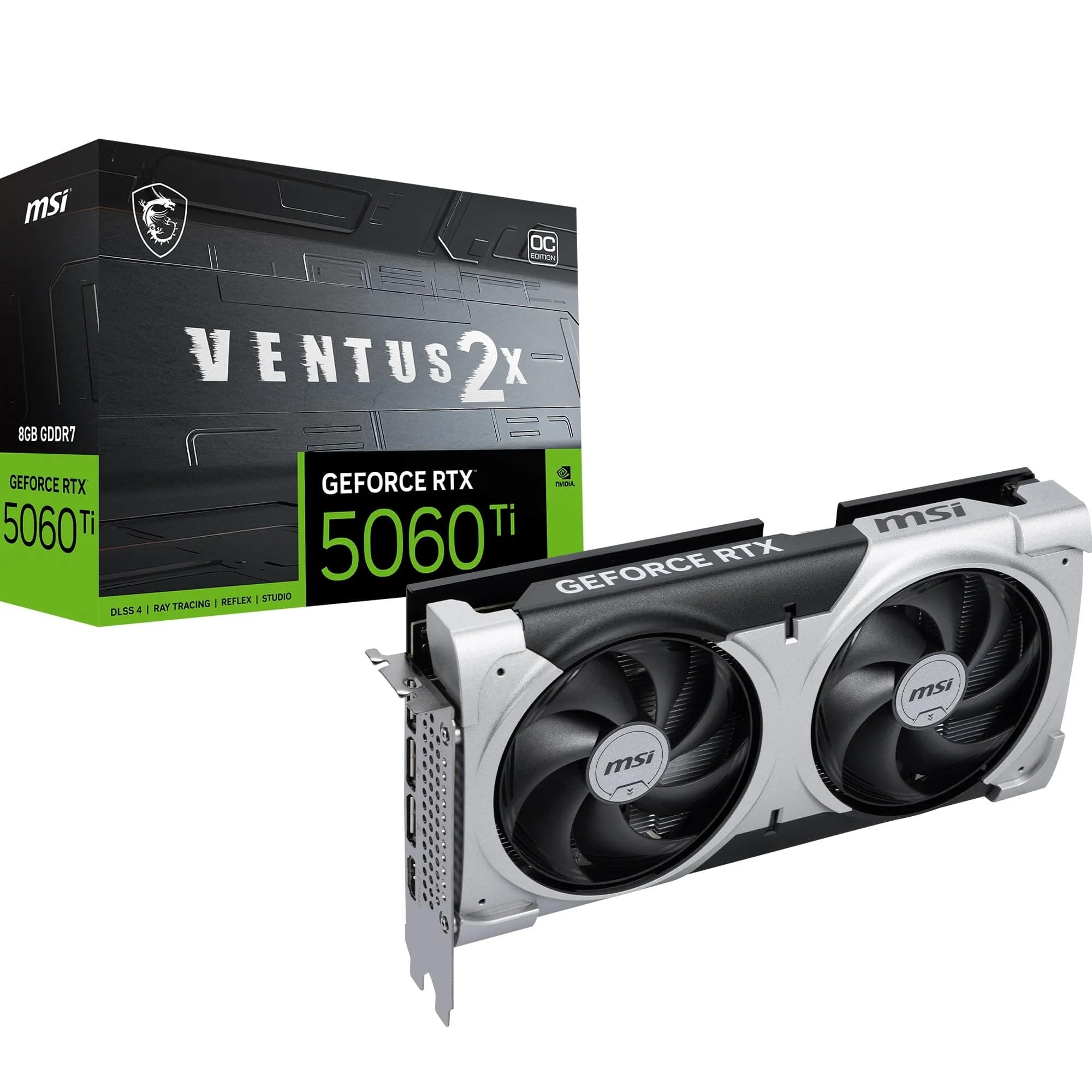 MSI GeForce RTX 5060 Ti 8G Ventus 2X OC Plus - 8GB GDDR7 (28Gbps/128-bit), PCIe 5, Boost: 2602 MHz, HDMI 2.1b, DisplayPort 2.1b, Extra Core-Pipes Bild 2