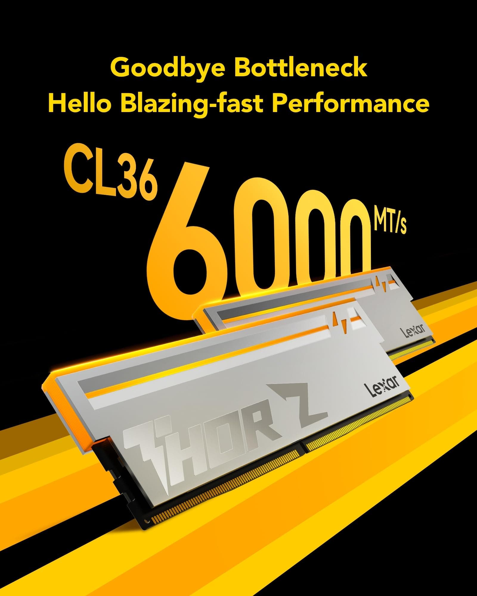 Lexar THOR Z Series RGB DDR5 RAM 32GB Kit (2x16GB) 6000 MHz CL36, DRAM 288-Pin UDIMM Desktop-Speicher, Hochleistungs Gaming Computerspeicher unterstützt Intel XMP 3.0/AMD Expo, On-die ECC, 1.4V Silber THOR Z 6000 MHz 32GB Kit (2x16GB) RGB CL36 Silber Bild 3