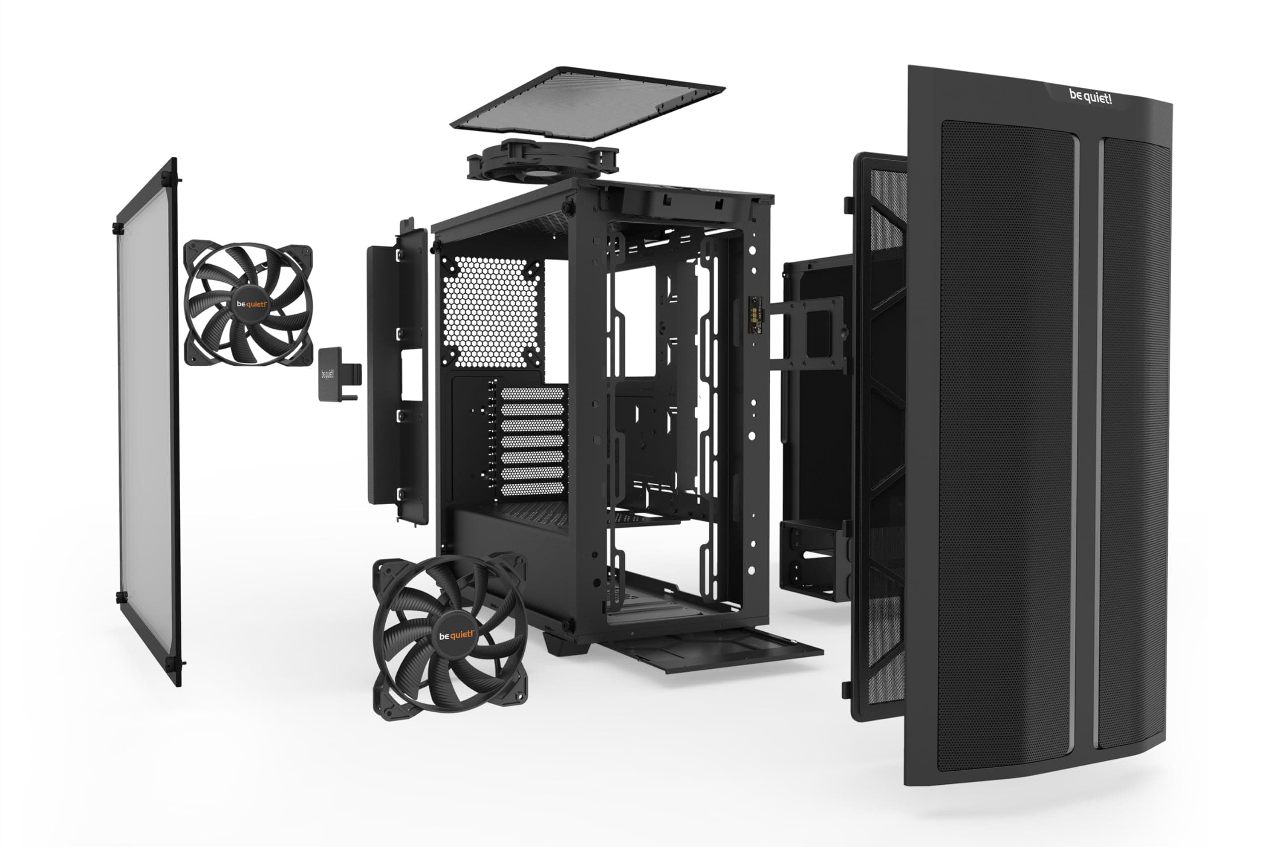 be quiet! Pure Base 500DX Black PC-Gehäuse, 3X Pure Wings 2 Lüfter, ARGB LEDs, Radiatoren bis 360mm, Seitenfenster aus Temperglas Bild 7