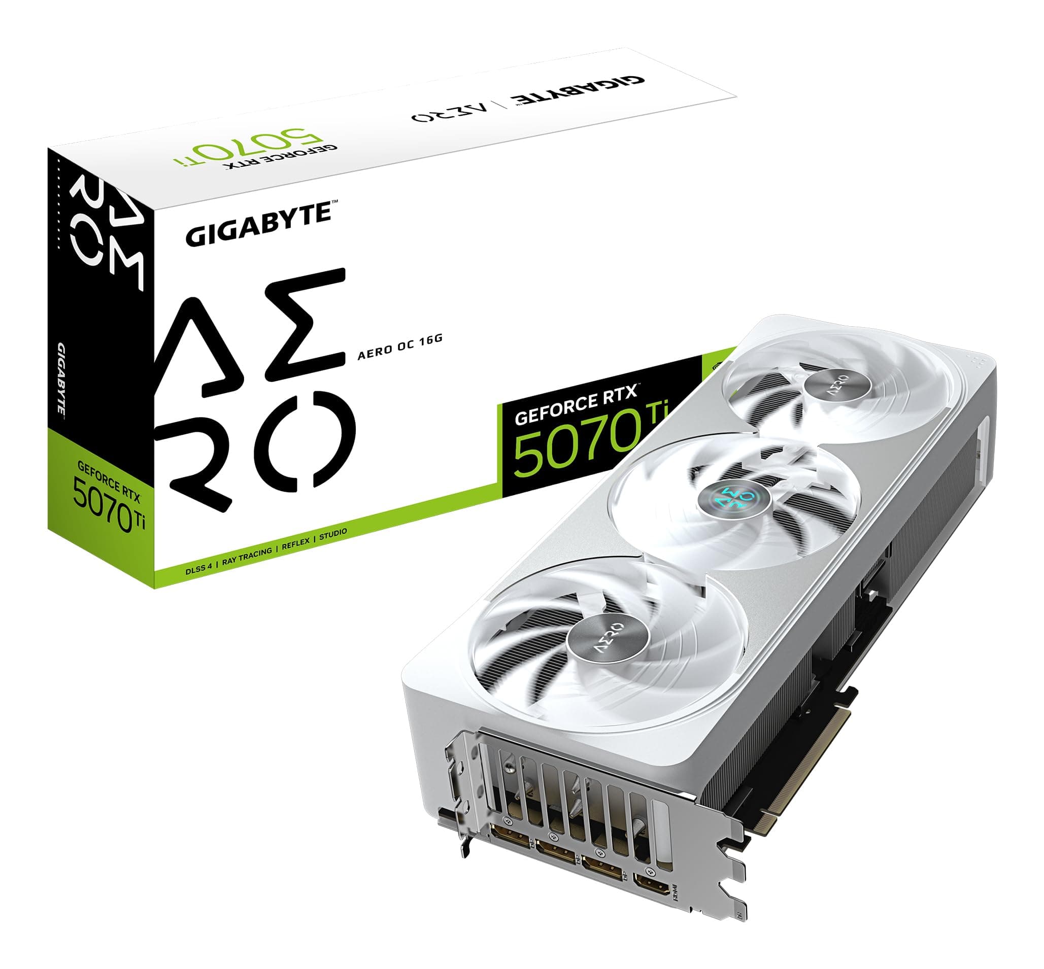 Gigabyte GeForce RTX 5070 Ti AERO OC 16G Grafikkarte - 16GB GDDR7, 256 Bit, PCI-E 5.0, 2588 MHz Core Clock, 3 x DP 2.1a, 1 x HDMI 2.1b, NVIDIA DLSS 4, GV-N507TAERO OC-16GD Bild 2