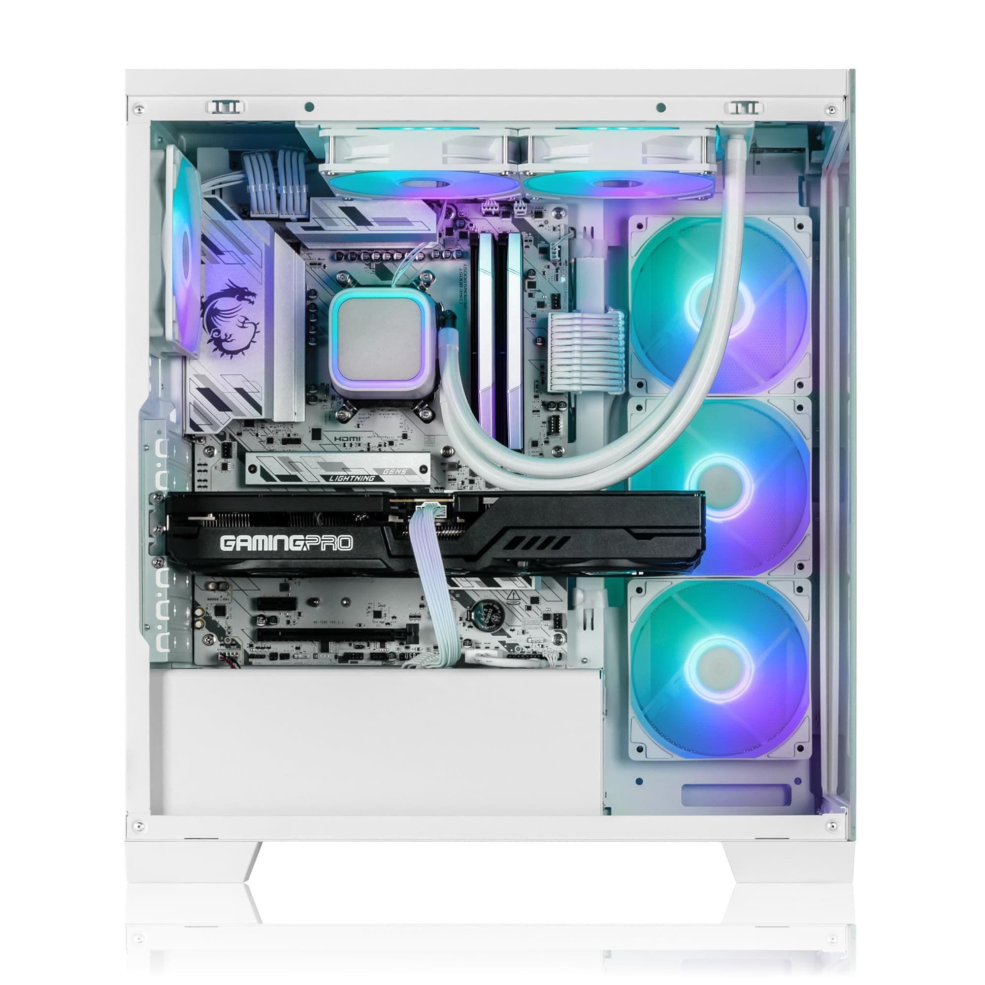 Aurum White Gaming PC Intel Core Ultra 7 265KF • GeForce RTX5080 16GB • 32GB DDR5 • 1000GB M.2 SSD • Windows 11 • Wasserkühlung • WLAN • Gamer PC Computer Gaming Rechner Ultra 7 265KF+RTX5080 16G+32GB DDR5 RAM+1TB SSD Bild 3