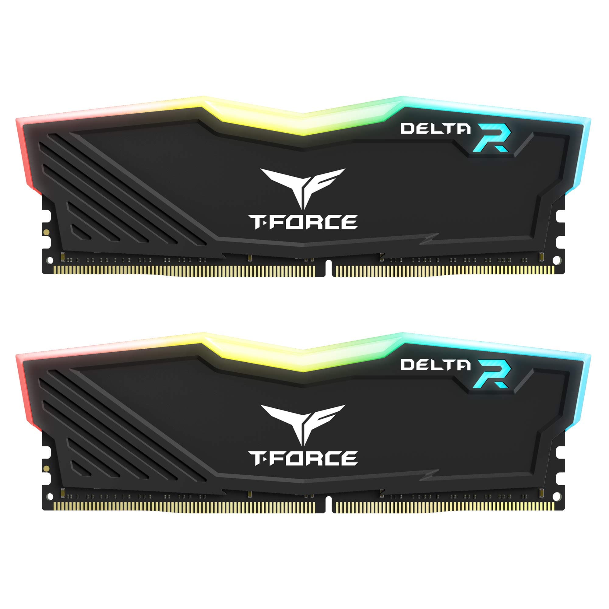 TEAMGROUP Team T-Force Delta RGB DDR4 Gaming Memory, 2 x 8 GB, 3600 MHz, 288 Pin DIMM, Black 16GB (8GBx2) - 3600MHz C18 Black