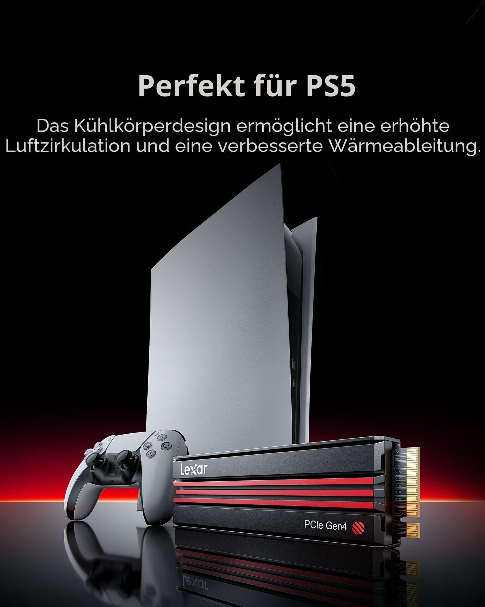 Lexar EQ790 4TB Interne SSD mit Kühlkörper, M.2 2280 PCIe Gen4x4 NVMe SSD, 7000 MB/s Lesen, für Intensive Workloads, PS5 & PC Gaming, Leistungsstarkes internes Solid State Laufwerk EQ790 with Heatsink 4TB Bild 7