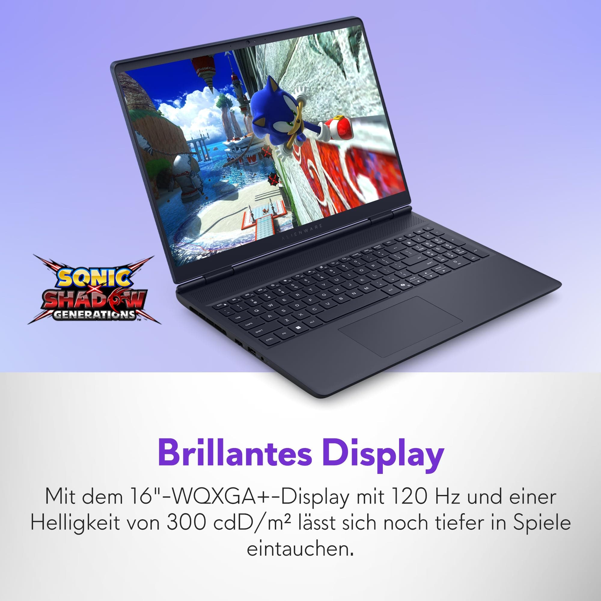 Alienware 16 Aurora Gaming Laptop AC16250 16" WQXGA 120Hz 100% sRGB Display, Intel 7 240H, NVIDIA GeForce RTX 5060, 16GB RAM, 1TB SSD, 3 Monate Game Pass, W11 Home, QWERTZ-Tastatur - 1 Jahr Garantie Intel Core 7-240H Series 2 (10 cores, up to 5.2 GHz P-Core Turbo) 16 GB 1 TB Dediziert Bild 6