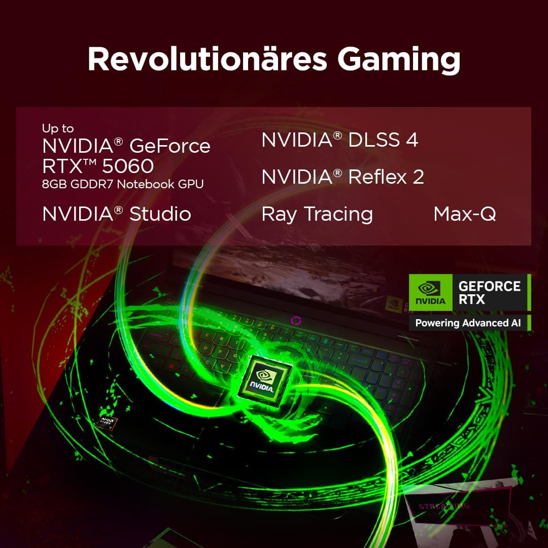 Lenovo Legion 5 Gaming AI Laptop | 15.1" WQXGA 165 Hz OLED Display | NVIDIA GeForce RTX 5060 | AMD Ryzen AI 7 350 | 16GB RAM | 1TB SSD | Win11 | QWERTZ | Eclipse Black | 3 Monate GamePass Bild 4
