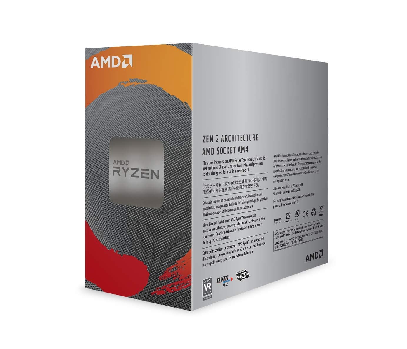 AMD Ryzen 5 3600 Prozessor (6 Kerne/12Threads, 65W TDP, AM4 Sockel, 35 MB Cache, Bis zu 4.1 GHz Max Boost Frequenz, Wraith stealth Kühler) Bild 4