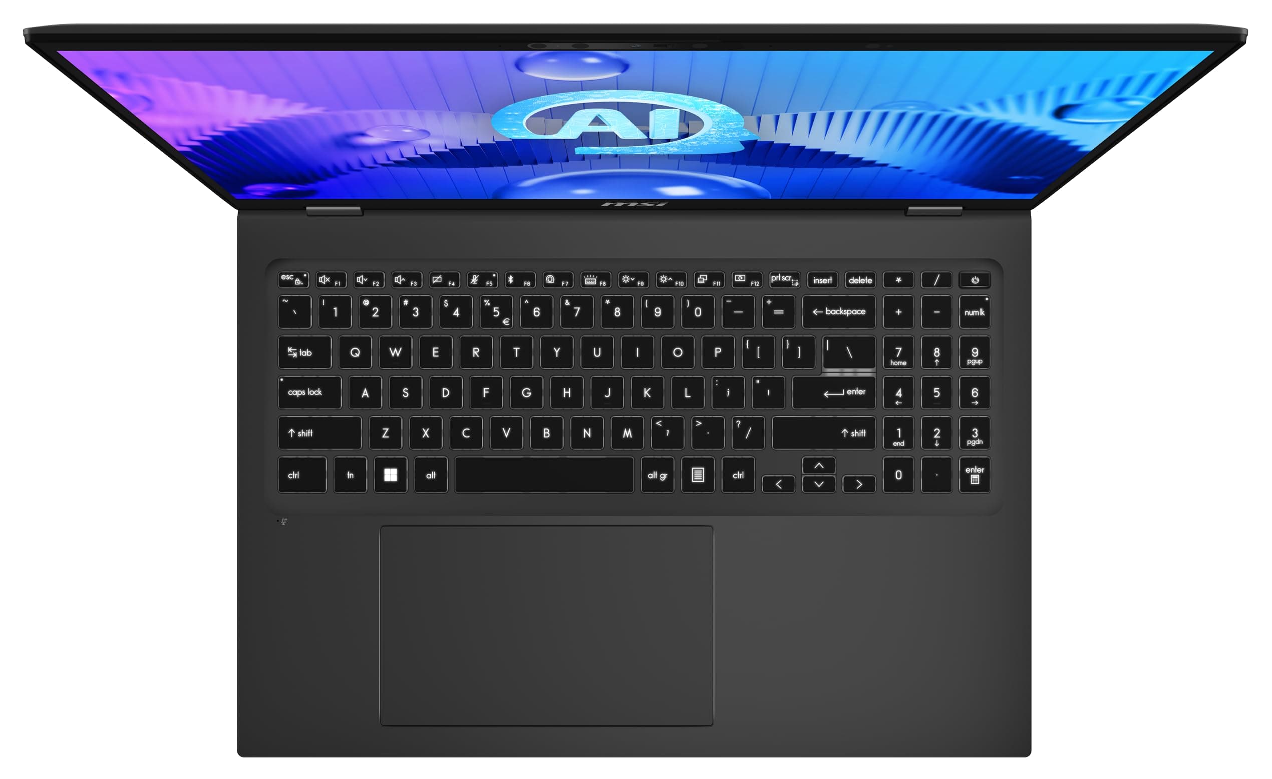MSI Prestige 16 AI Studio Laptop, 40,6 cm (16,0") QHD+, Intel Core Ultra 7 155H, 32 GB LPDDR5 RAM, 1 TB SSD, GeForce RTX 4060, Windows 11 Home, QWERTZ Tastatur, schwarz, B1VFG-010 Bild 3