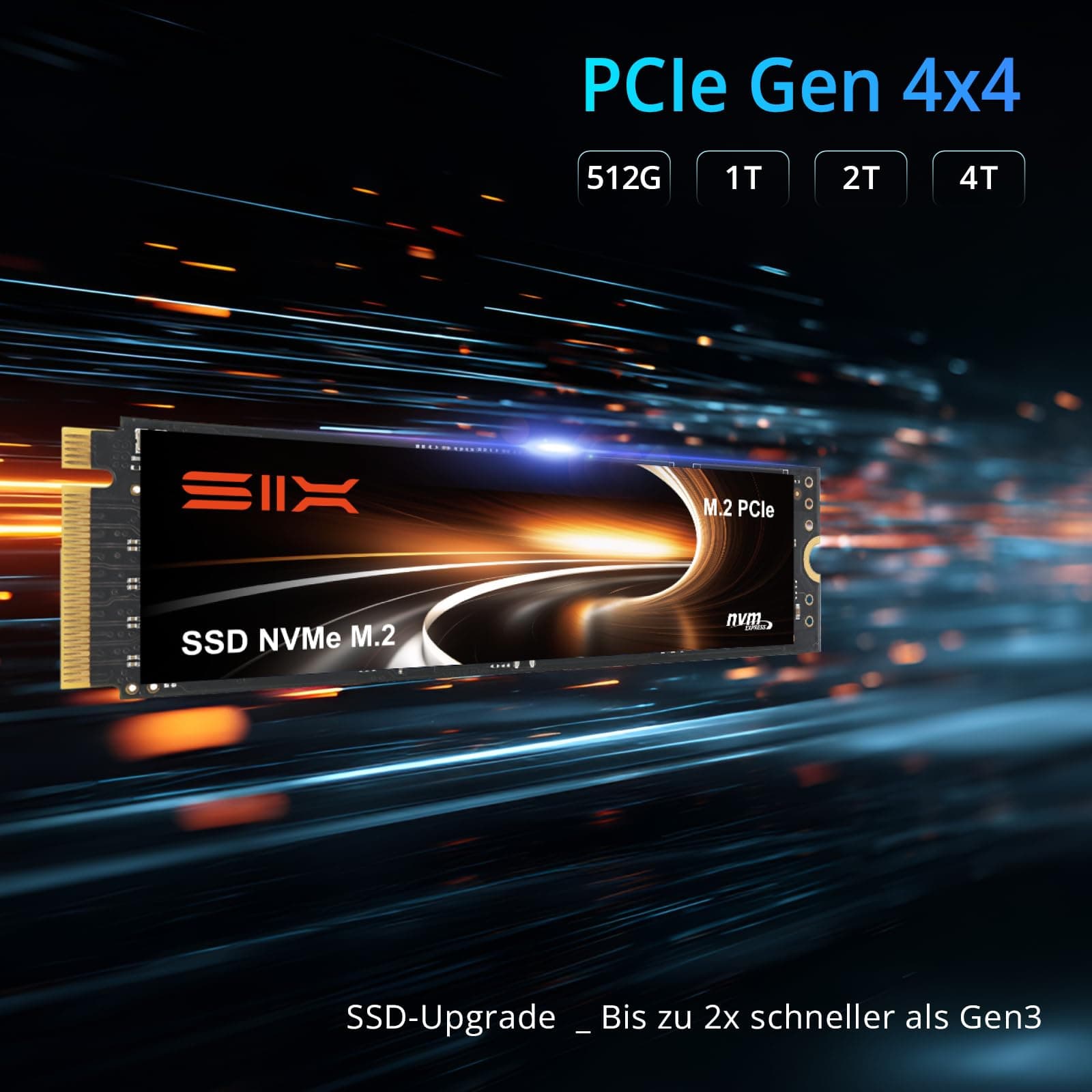 SIX NVME M.2 SSD PCIe 4.0-512G 2280 ssd, Lesen bis zu 7.000MB/s für Gaming PS5 Speichererweiterung mit heatsink, Interne Solid-State-Laufwerk gen 4x4 für Laptop Desktop Bild 6