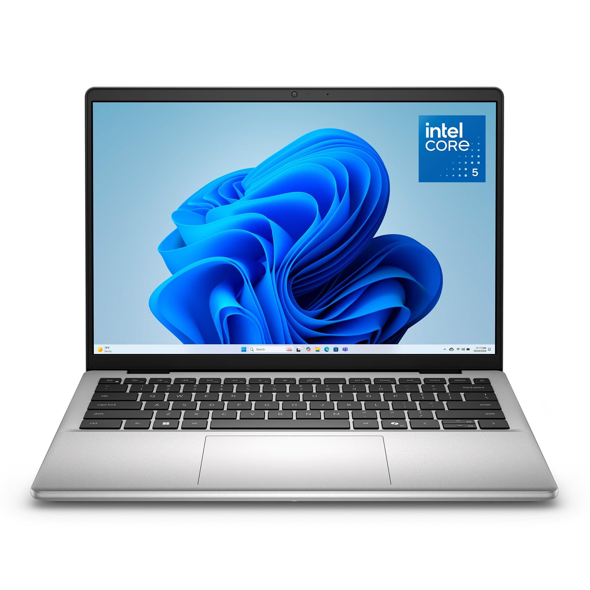 Dell 14 Laptop DC14250 14,0" 2K Display, Intel Core 5 120U, Intel Graphics, 16GB RAM, 512GB SSD, Windows 11 Home, Fingerabdrucksensor, Deutsches QWERTZ-Backlit-Keyboard, Wi-Fi 6, HDMI, USB-C – Silber Intel Core 5-120U (10 cores, up to 5.0 GHz) 16 GB 512GB SSD