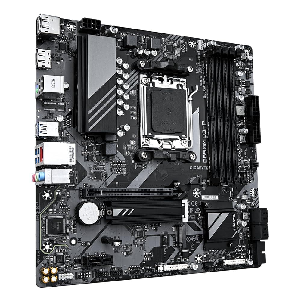 GIGABYTE B650M D3HP Mainboard - AMD Ryzen 9000er-Serie, 5+2+2 Phasen VRM, bis zu 7600 MHz DDR5 (OC), 2xPCIe 4.0 M.2, 2,5 GbE LAN, USB 3.2 Gen 1 Bild 3