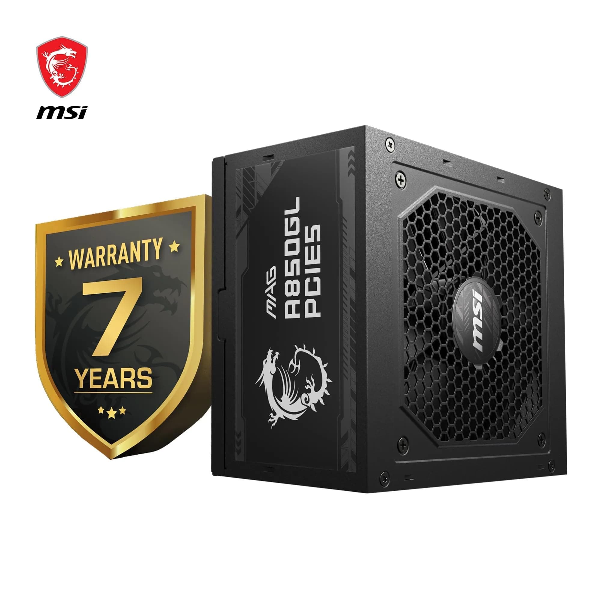 MSI MAG A850GL PCIE5 Netzteil, 850W, 80 Plus Gold, voll modular, ATX 3.0, unterstützt PCIe 5.0 GPU, 120mm FDB Lüfter mit dynamischen Kugellager, Full-Bridge LLC, Schwarze Flackkabel - 7 Jahre Garantie 850W PCIE5 Bild 3