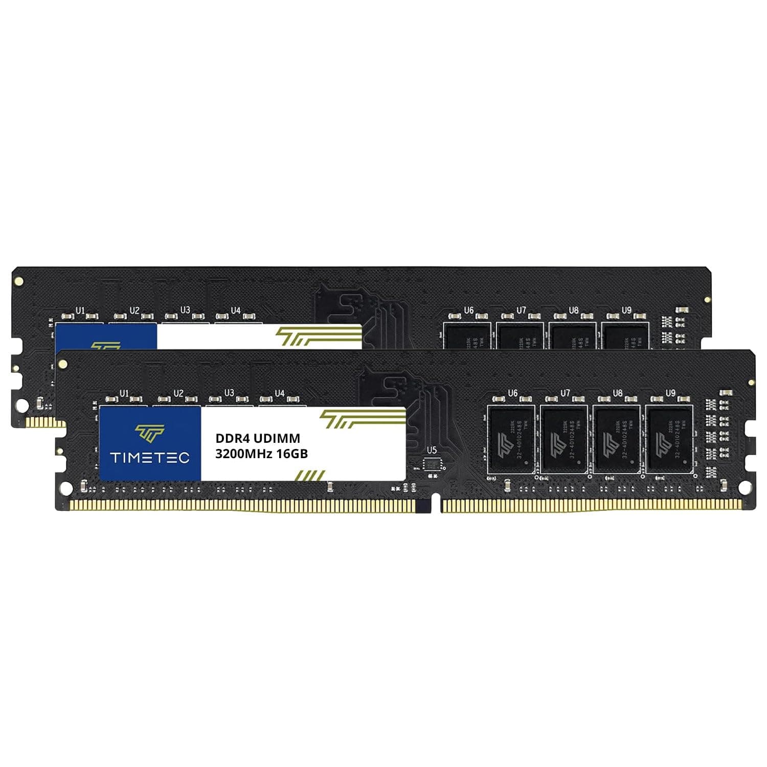 Timetec 32 GB KIT (2 x 16 GB) DDR4 3200 MHz (PC4-3200AA) PC4-25600 UDIMM Desktop-RAM – Non-ECC Unbuffered, 288 Pin, 1,2 V, CL22 DIMM-Speichermodul 32GB KIT(2x16GB)
