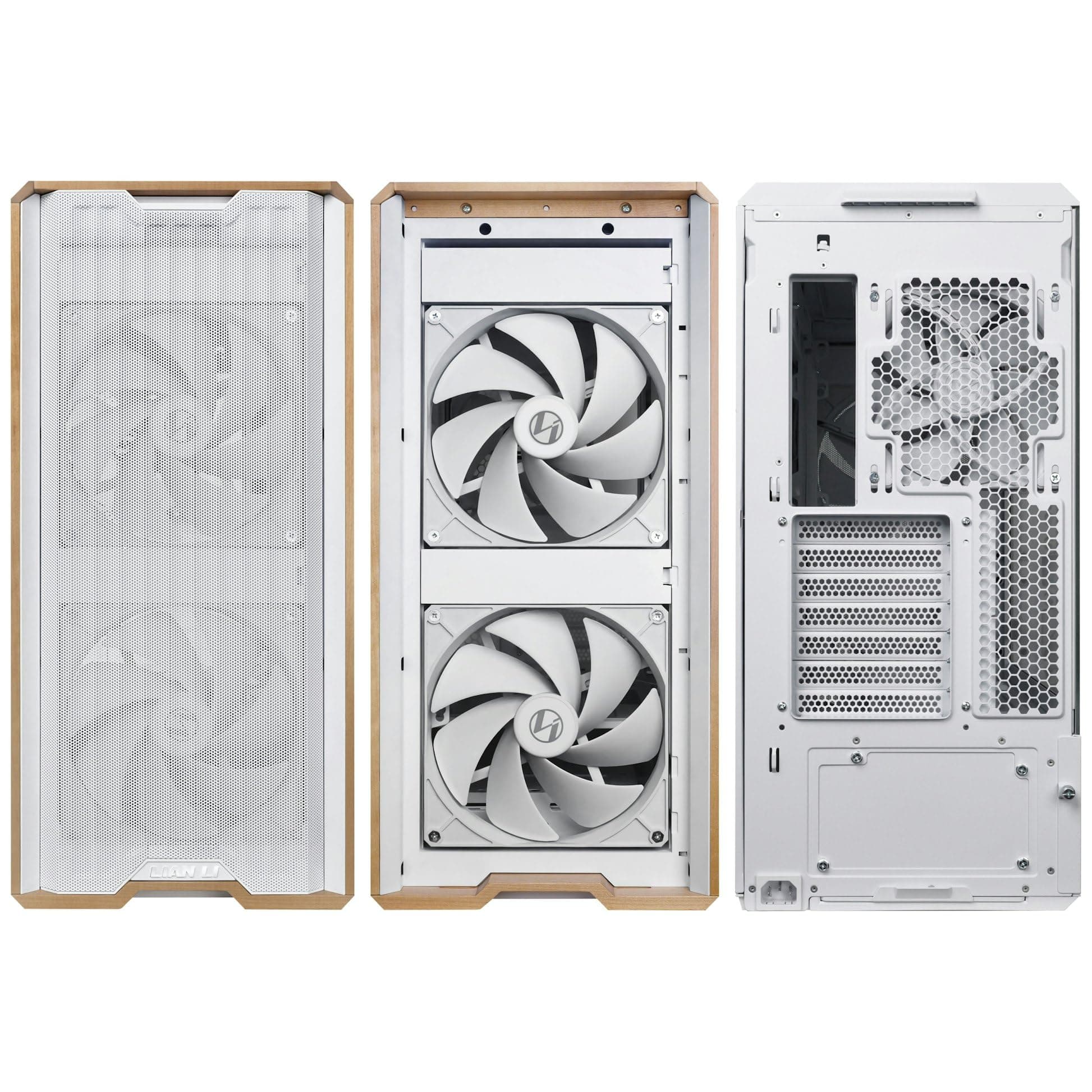 Lian Li Lancool 217 PC-Gehäuse Weiß | ATX Midi-Tower, Tempered Glass, 5 Lüfter, Birkenholz, Mesh-Front, Back-Connect-kompatibel Bild 5
