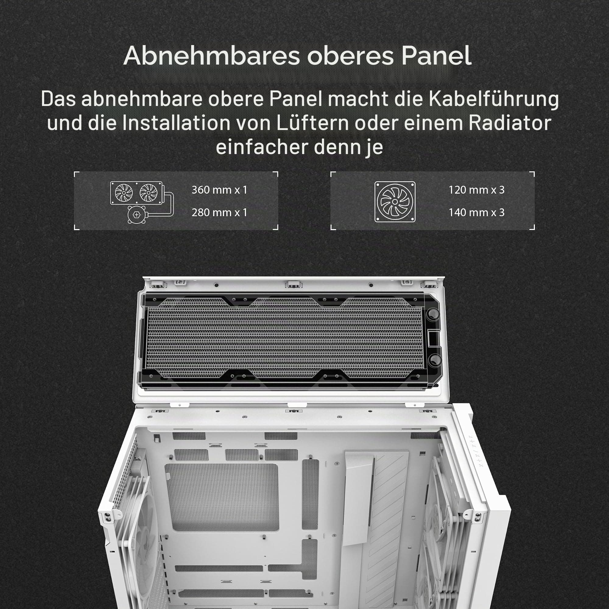 ASUS TUF Gaming GT302 ARGB Black Mid-Tower-ATX-Gehäuse (4x 140 x 28-mm-ARGB-Lüfter, austauschbare Seitenteile, unterstützt ATX-Mainboards mit versteckten Anschlüssen, Mesh-Frontpanel, schwarz) Bild 7