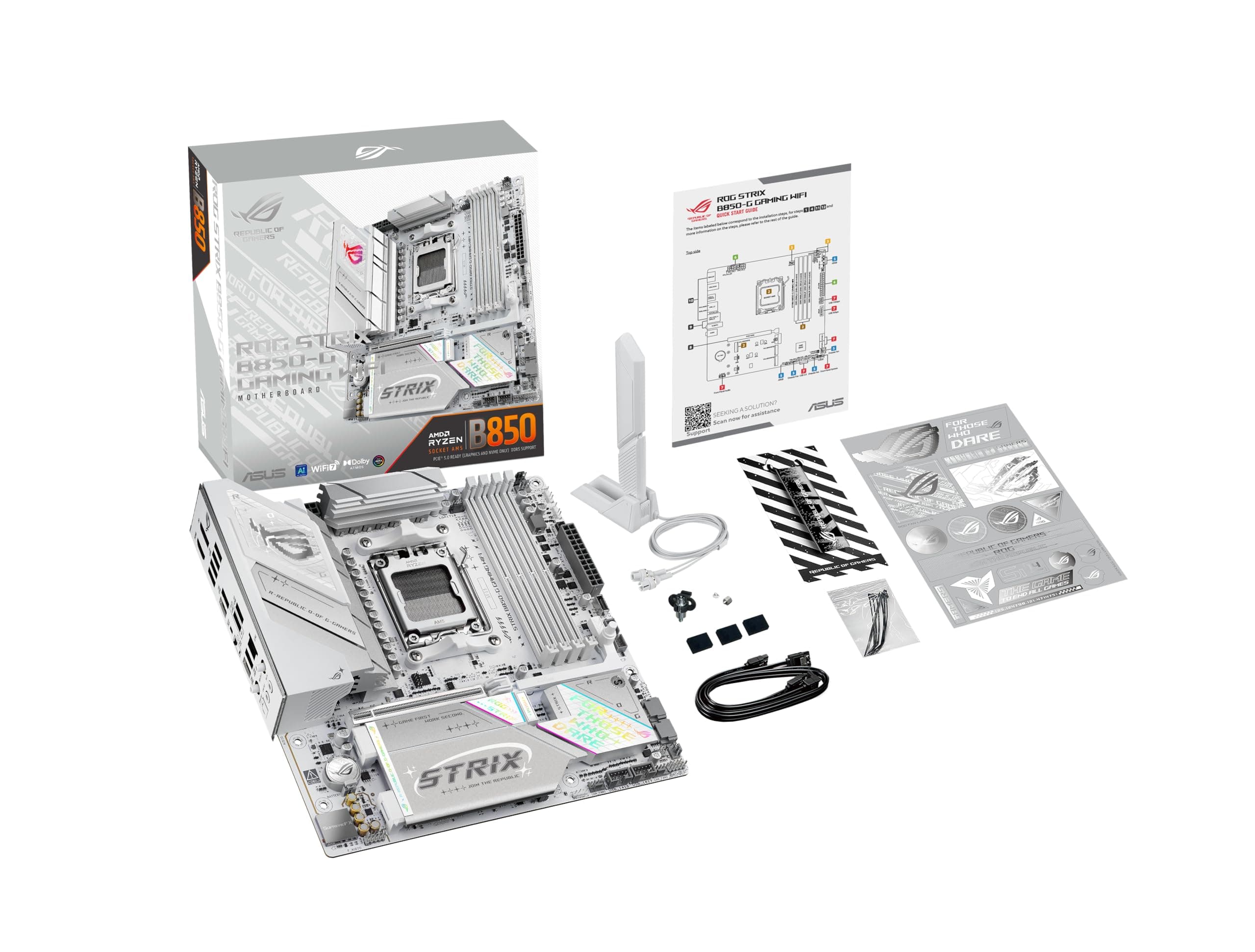 ASUS ROG Strix B850-G Gaming WiFi Mainboard Sockel AMD AM5 (mATX, DDR5 Speicher, 4X M.2, PCIe 5.0, WiFi 7, Aura Sync) Bild 2