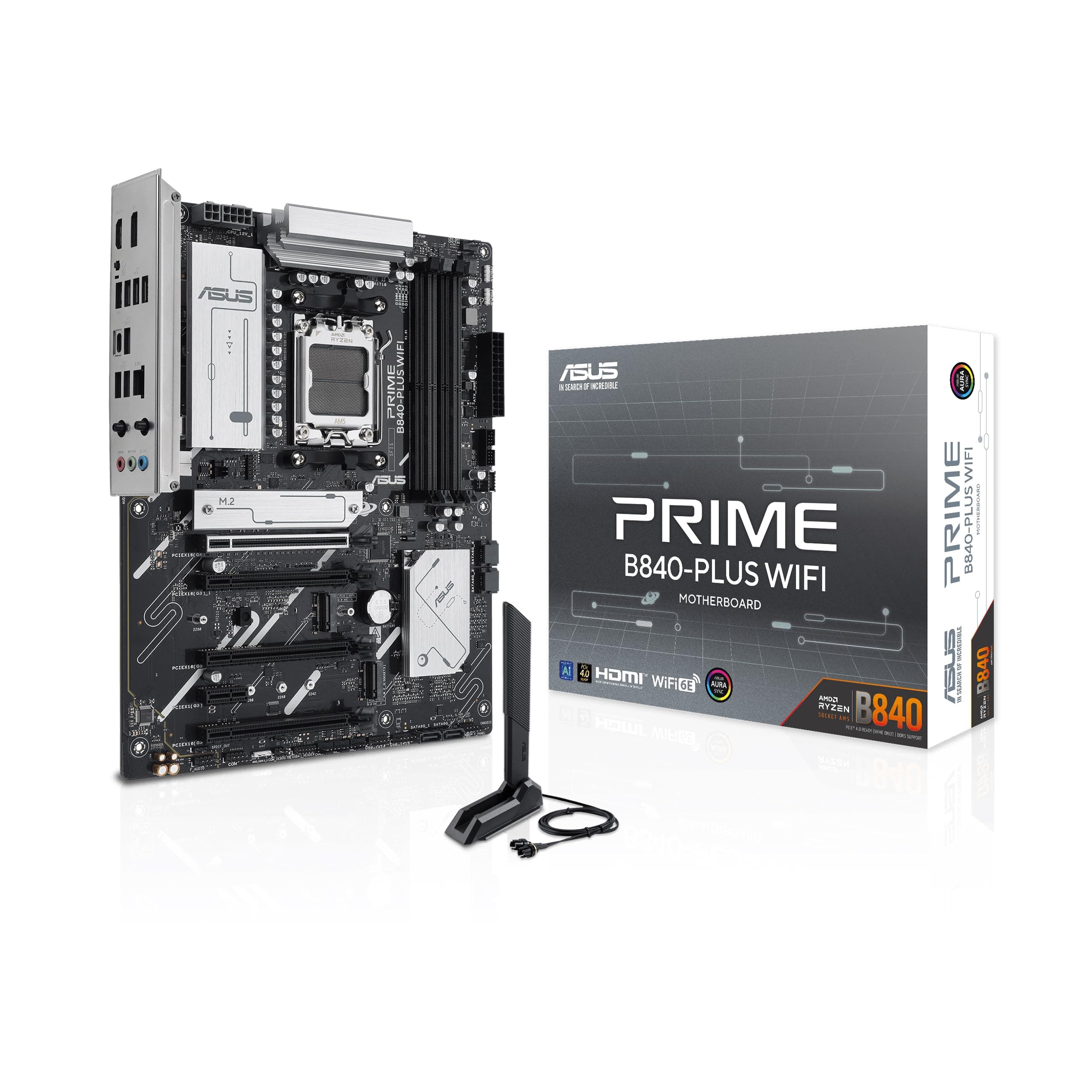 ASUS Prime B840-PLUS WiFi Mainboard Sockel AMD AM5 (AMD B840, ATX, DDR5 Speicher, 3X M.2, PCIe 4.0, WiFi 6E, Aura Sync) Bild 2