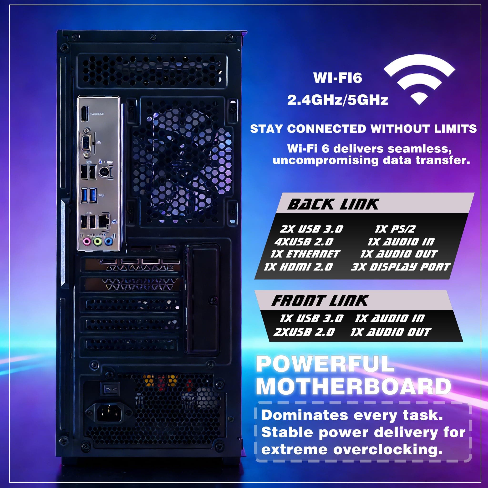 Gaming PC Core i5-12400F, GeForce RTX 3060, B610, 8GB 3200MHz DDR4 RAM, 500GB NVMe SSD, P550W, 5 RGB Lüfter, WLAN, leistungsstarker Gaming- & Kreativ-PC CoreI5 I5 12400F|RTX3060|8GB DDR4|500GB Bild 7