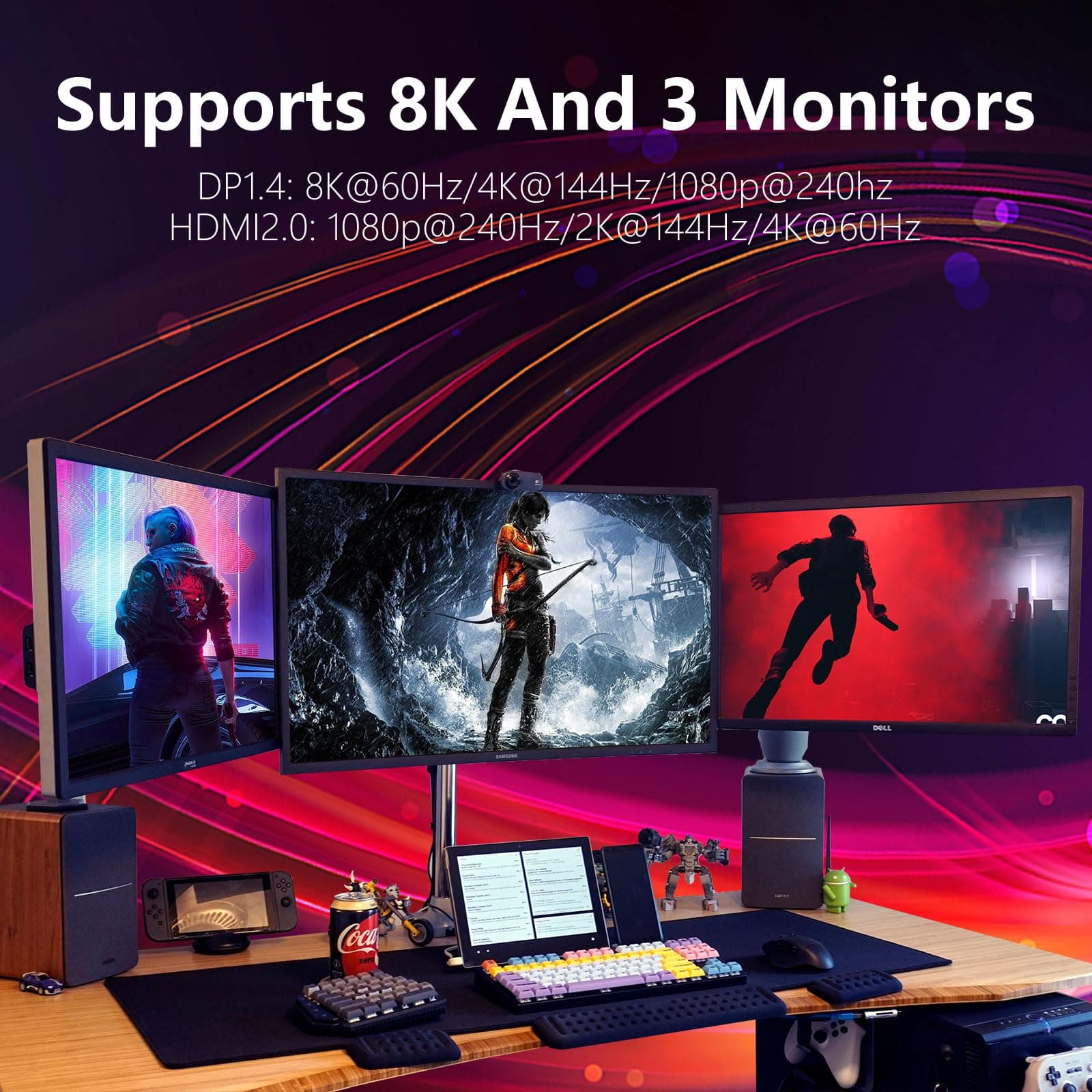 GPVHOSO RTX 2060 Super 8GB Grafikkarte 256Bit GDDR6 Grafikkarte mit Ray Tracing, Dual Fans, PCI Express x 16 3.0 HDMI Display Port DVI, Unterstützt bis zu 8K für Creative Work PC Gaming Office Bild 7