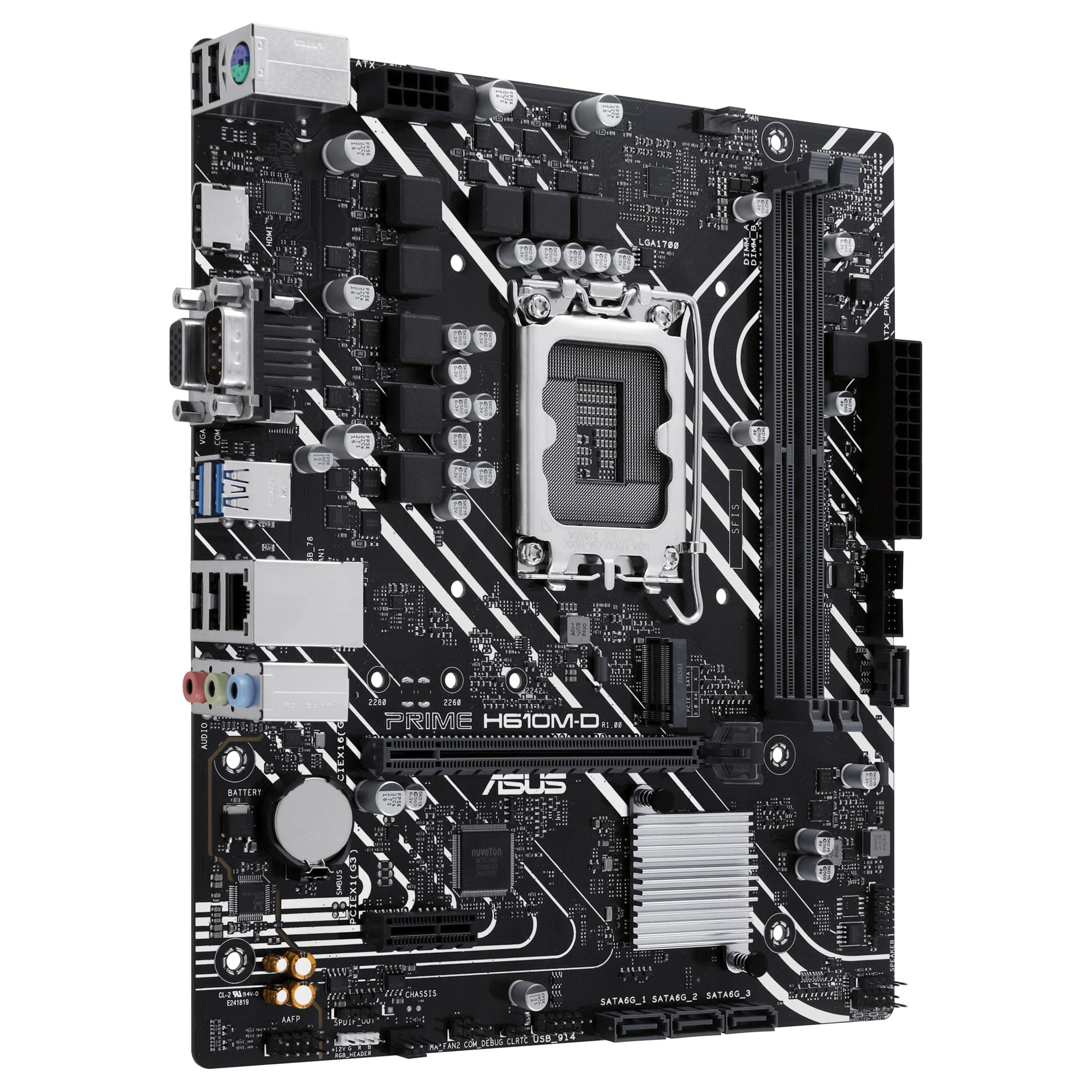 ASUS Prime H610M-D Gaming Mainboard Sockel Intel LGA 1700 (Micro-ATX, DDR5, PCIe 4.0, M.2, HDMI, VGA, USB 3.2 Gen 1, SATA 6Gbit/s, COM Port, RGB Header) Bild 6