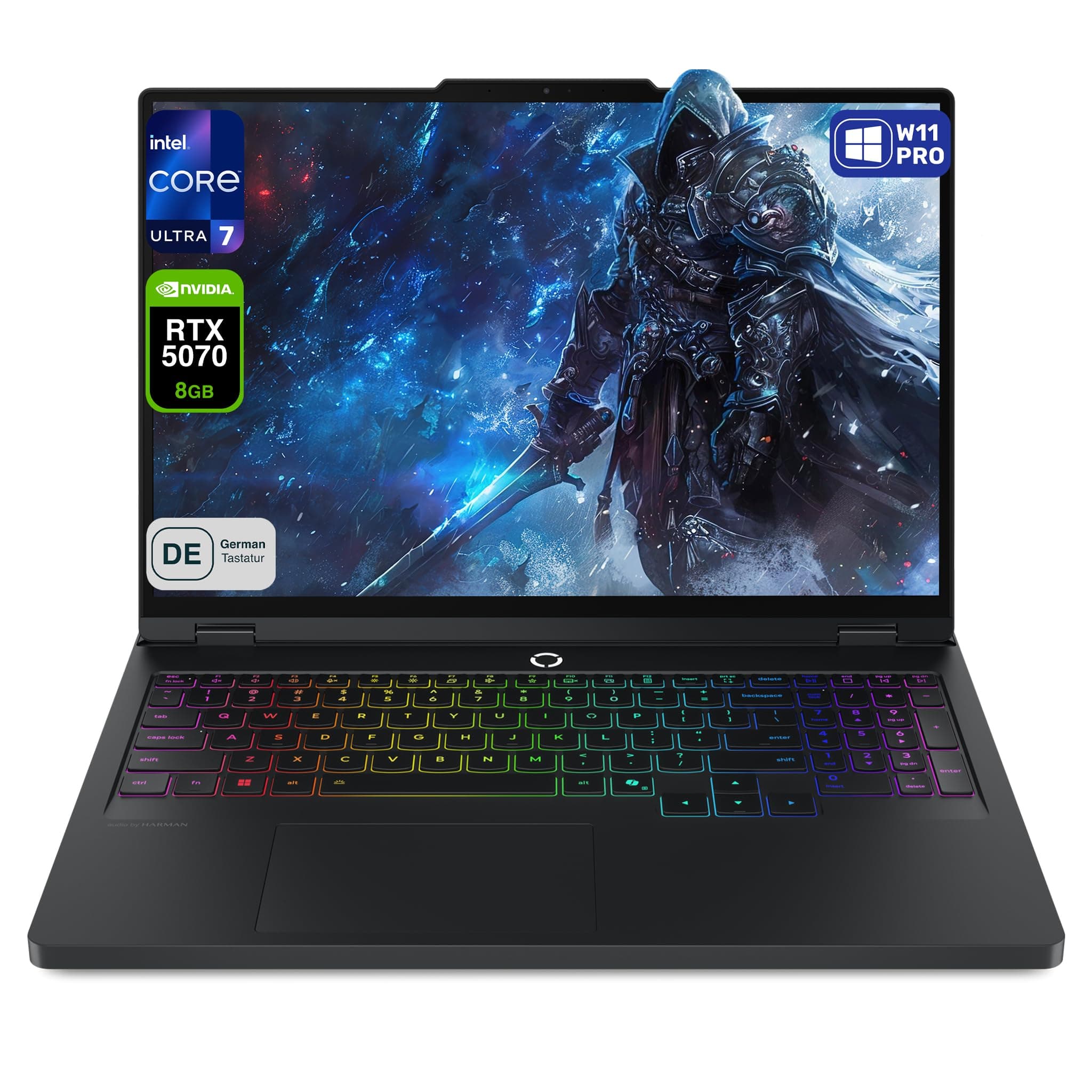 Lenovo Legion Pro 5i AI-Powered Gaming Laptop, Intel Core Ultra 7 255HX, 64 GB DDR5 RAM, 4 TB PCIe SSD, 16" OLED Display, NVIDIA RTX 5070, Deutsches Tastatur-Layout, W11 Home, Eclipse Black 64 GB RAM | 4 TB SSD Windows 11 Home Bild 2