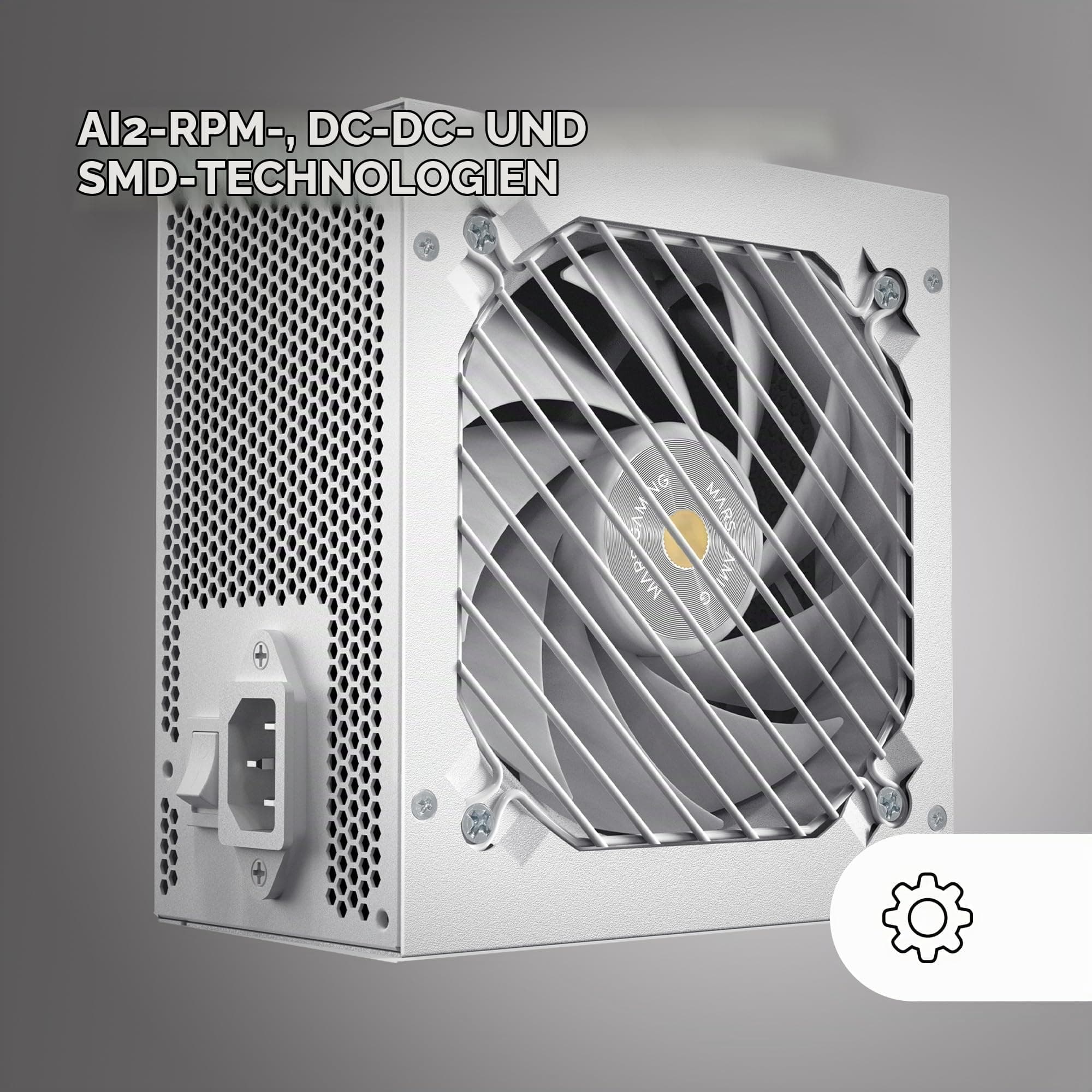 MARSGAMING MPB650SI, PC-ATX-Netzteil 650W, 7 Jahre Garantie, 80Plus Bronze 230V, 90% Effizienz, SI Extreme Silence Lüfter mit Kupferkern, AI2-RPM-, DC-DC- und SMD-Technologien, Weiß Bild 5