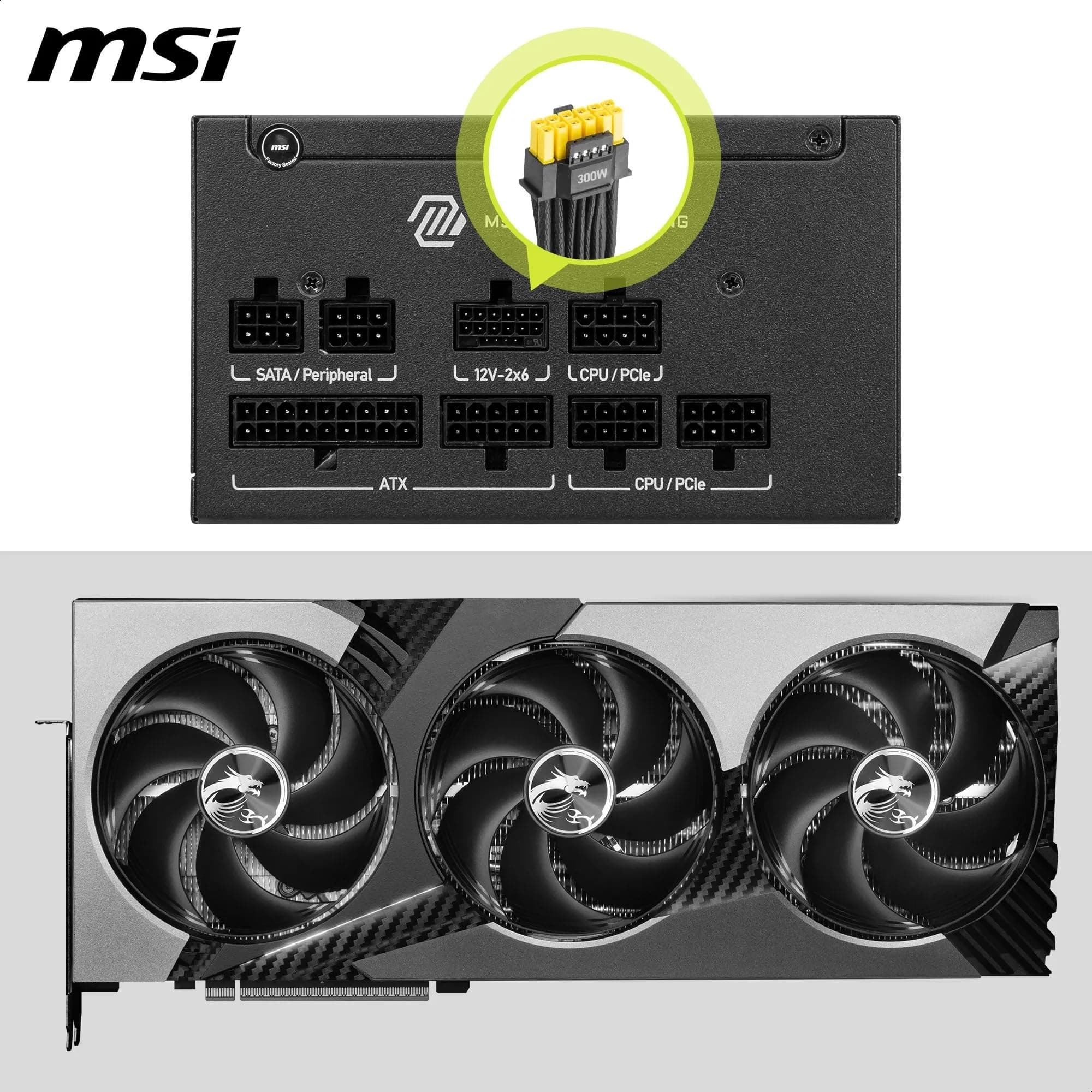 MSI MAG A650GLS PCIE5 Netzteil, 650W, 80 Plus Gold, ATX 3.1, PCIe 5.1 GPU Unterstützung, Native 12V-2x6, Zweifarbiger 12V-2x6 Anschluss, ATX PSU, Modulare Kabel 650W PCIE5 Bild 7