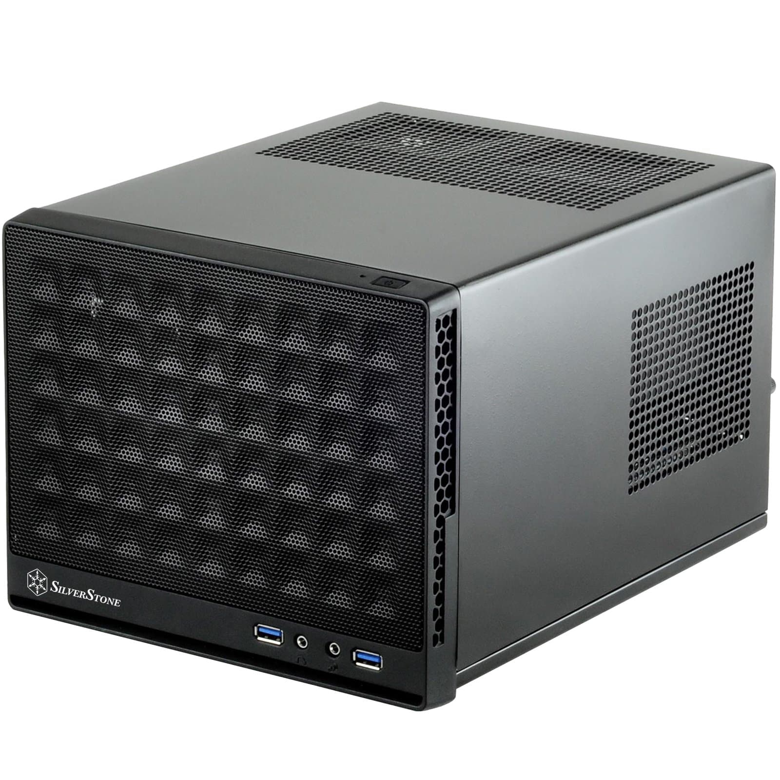 SilverStone SST-SG13B - Sugo Mini-ITX kompaktes Cube Gehäuse, Mesh-Frontblende, schwarz