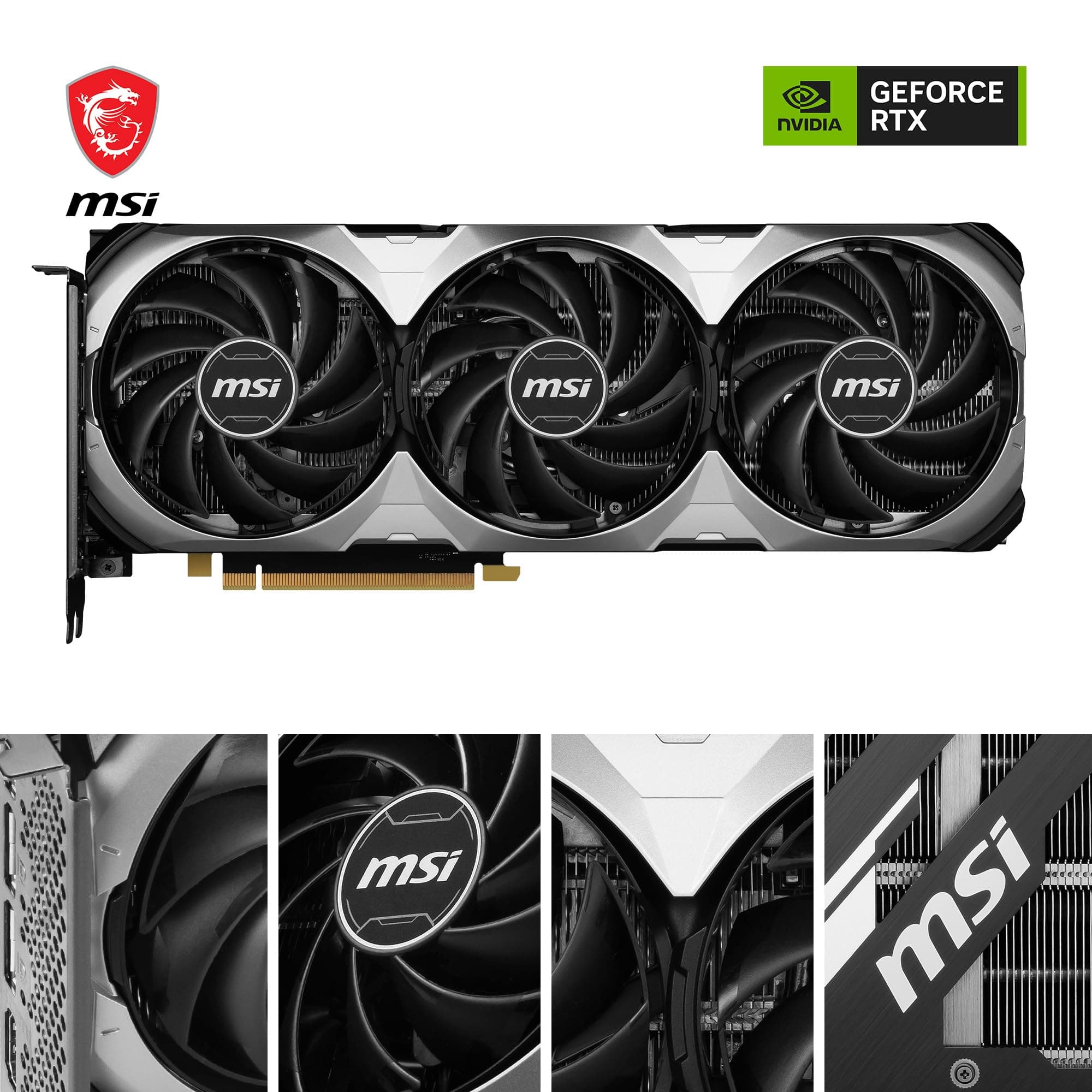 MSI GeForce RTX 4060 Ti Ventus 3X 16G OC Grafikkarte -NVIDIA RTX 4060 Ti, 16GB GDDR6 Speicher, 18Gbps, PCIe 4.0, DLSS3 16GB GeForce RTX 4060 Ti VENTUS 3X 16G OC Bild 3