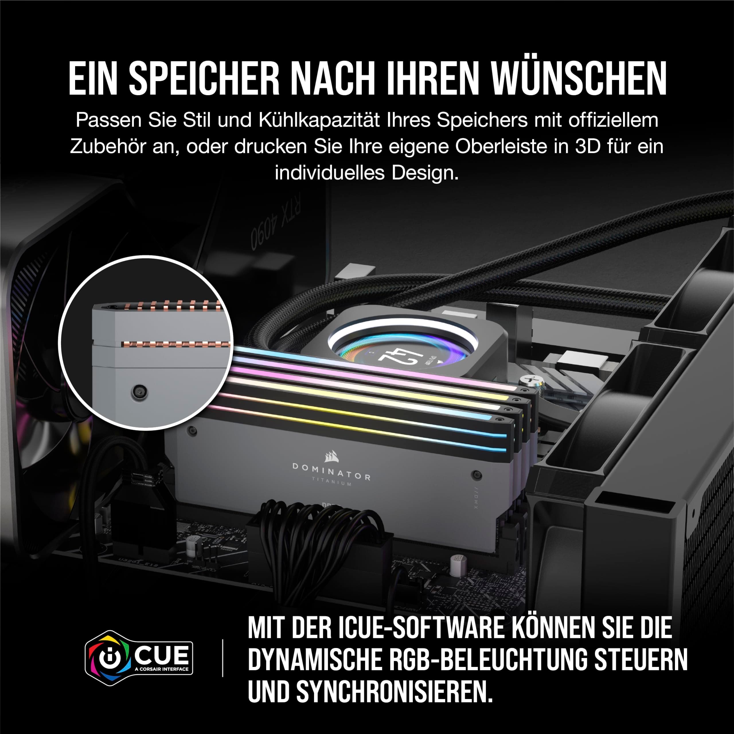 CORSAIR DOMINATOR TITANIUM RGB DDR5 RAM 32GB (2x16GB) Bis zu 6000MHz CL30 AMD EXPO Intel XMP 3.0 Desktop-Arbeitsspeicher – Grau (CMP32GX5M2B6000Z30) Grau 32GB (2x16GB) Bild 8