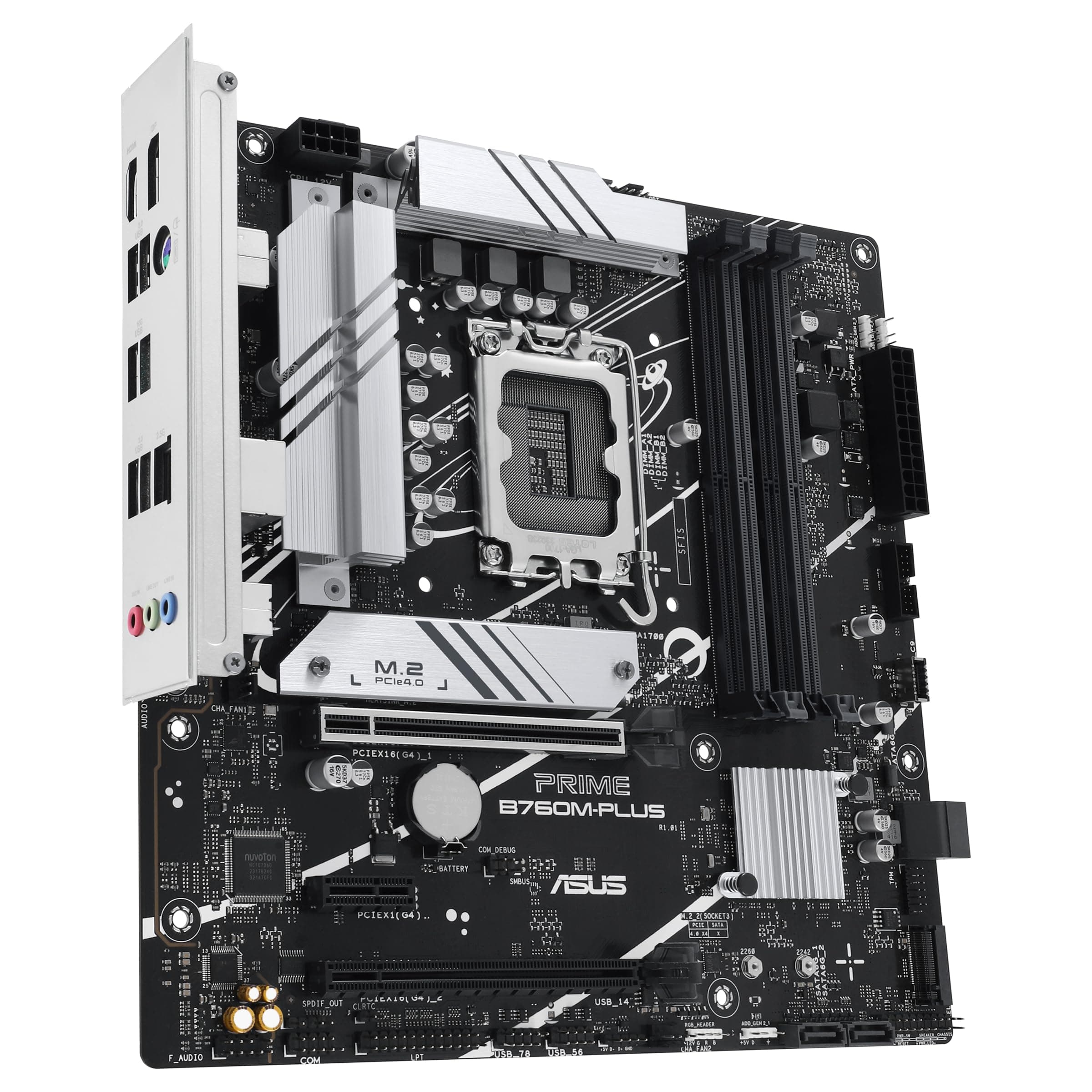 ASUS Prime B760M-PLUS Gaming Mainboard Sockel Intel LGA 1700 (mATX, PCIe 4.0, DDR5, 2X M.2, SATA 6Gbit/s, DisplayPort, HDMI, Aura Sync) Bild 5