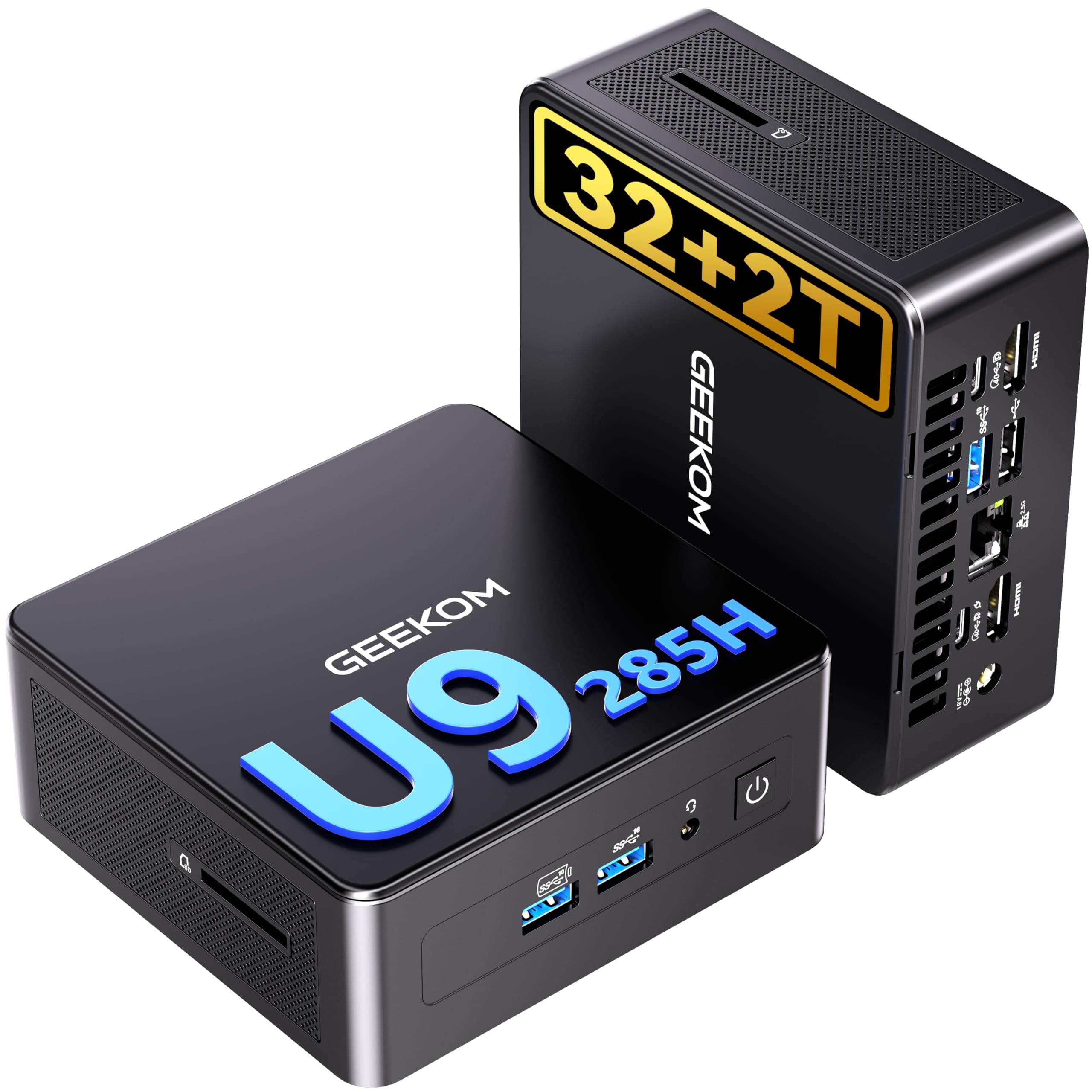 GEEKOM IT15 mit Intel Core Ultra 9 285H (15. Gen.), 32GB DDR5 RAM & 2TB SSD (max.128GB + 8TB), 99 Tops KI-Leistung | 8K 120Hz | WiFi 7– Vorkonfiguriert mit Windows 11, für Videobearbeitung/Gaming U9-285H(32GB+2T)