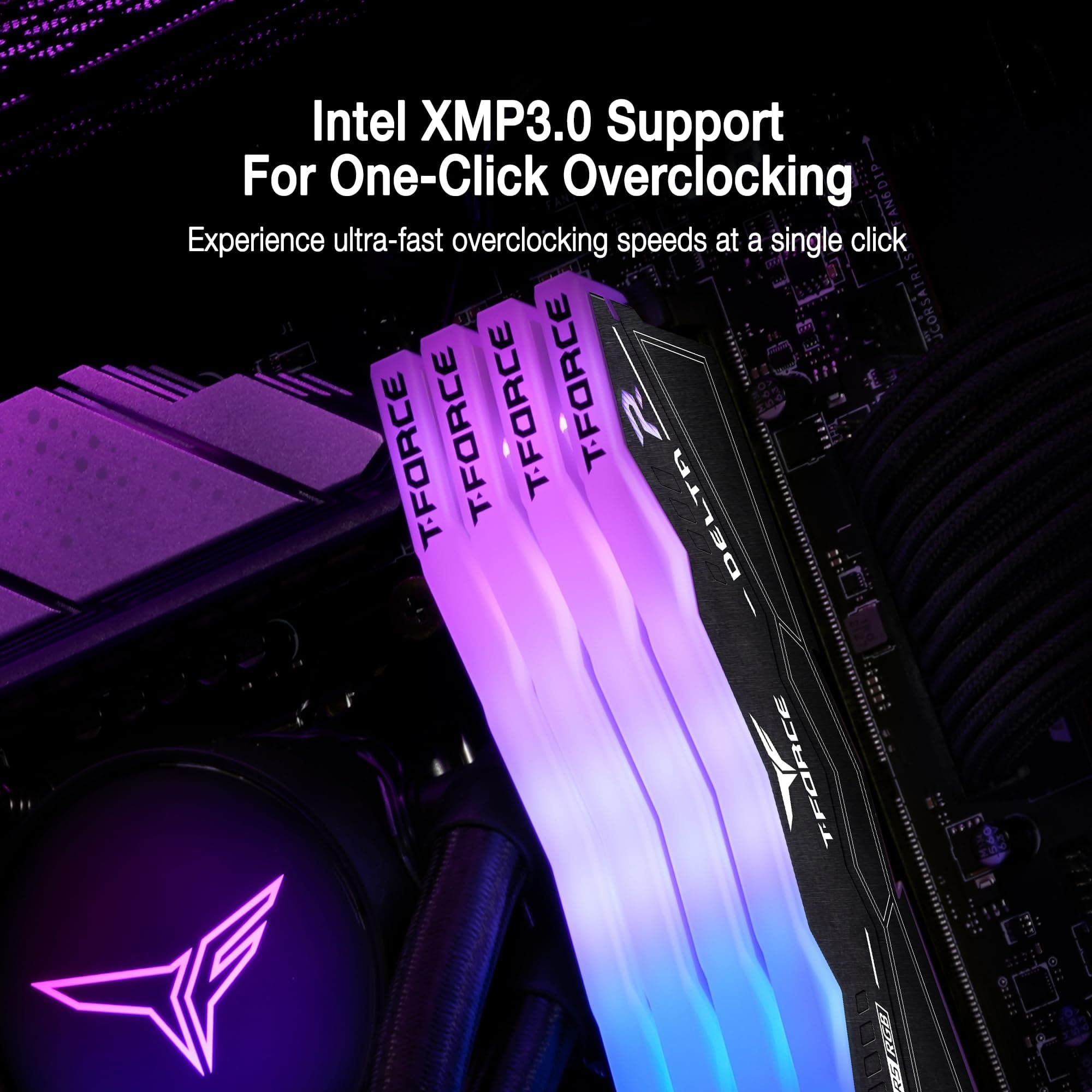 TEAMGROUP T-Force Delta RGB DDR5 Ram 64GB (2x32GB) 6000MHz PC5-48000 CL38 Intel XMP 3.0 & AMD Expo kompatibles Desktop-Speichermodul RAM Schwarz FF3D564G6000HC38JDC01 Bild 5
